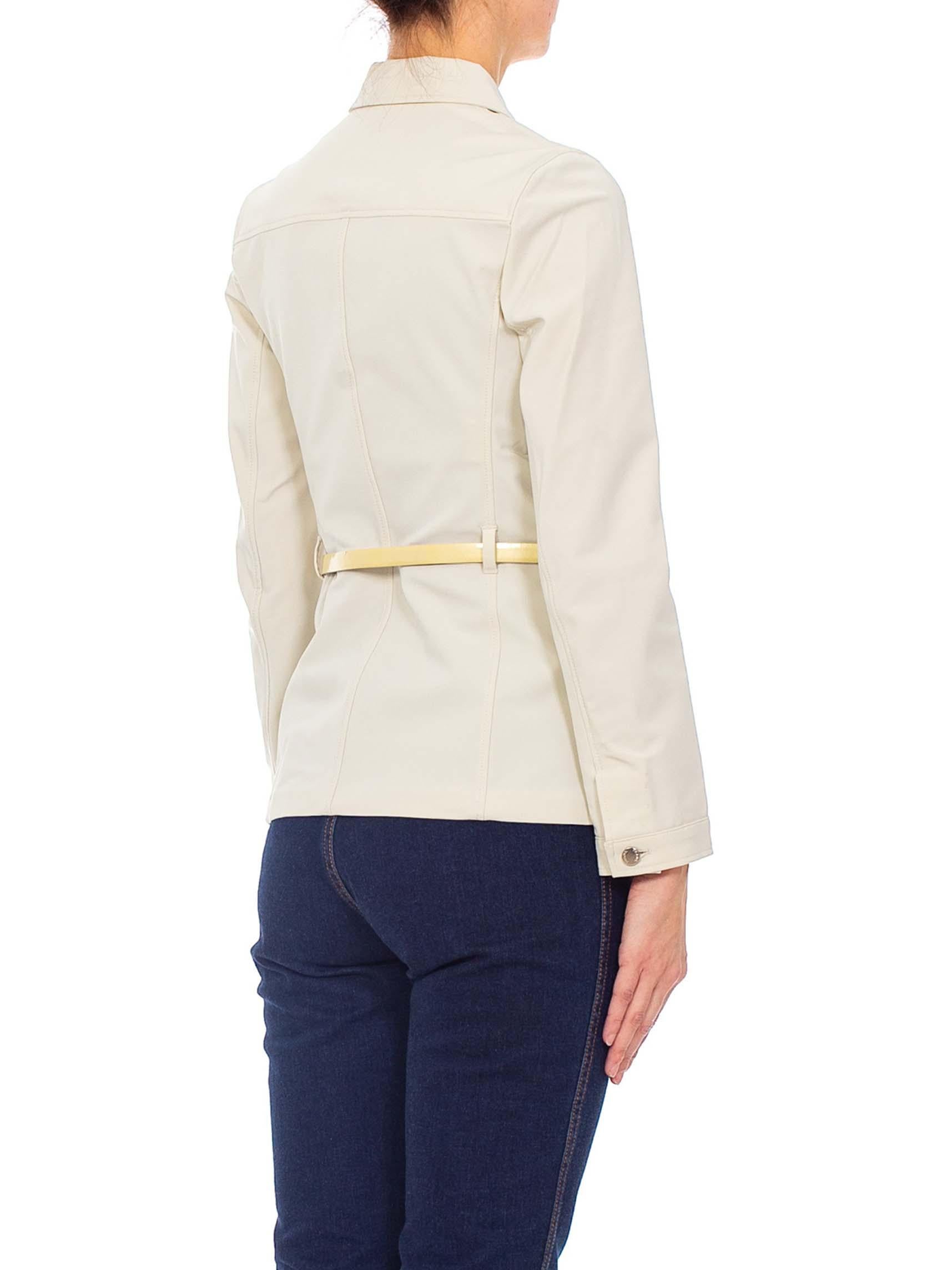 1990s PRADA White Deadstock Jacket With Belt 2