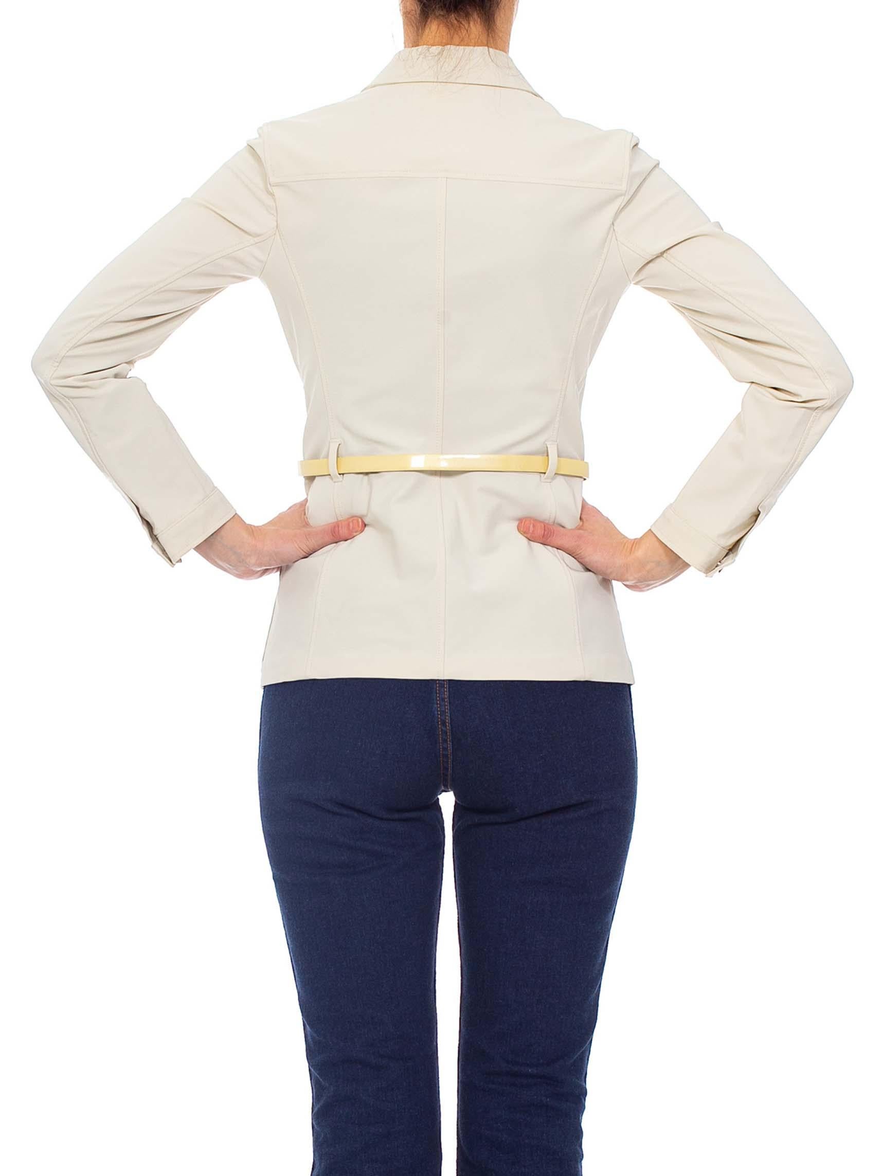 1990s PRADA White Deadstock Jacket With Belt 4