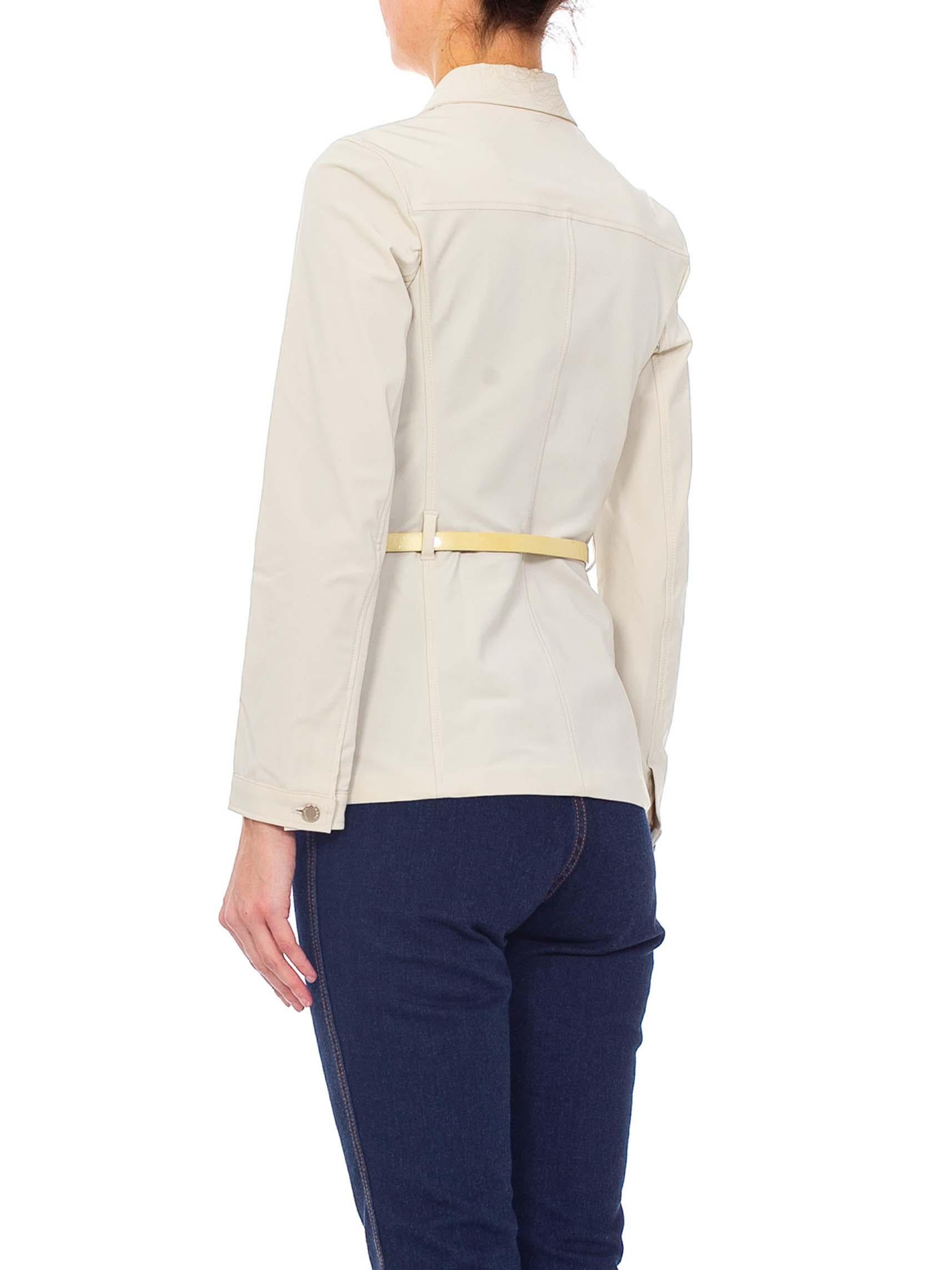 1990s PRADA White Deadstock Jacket With Belt 5