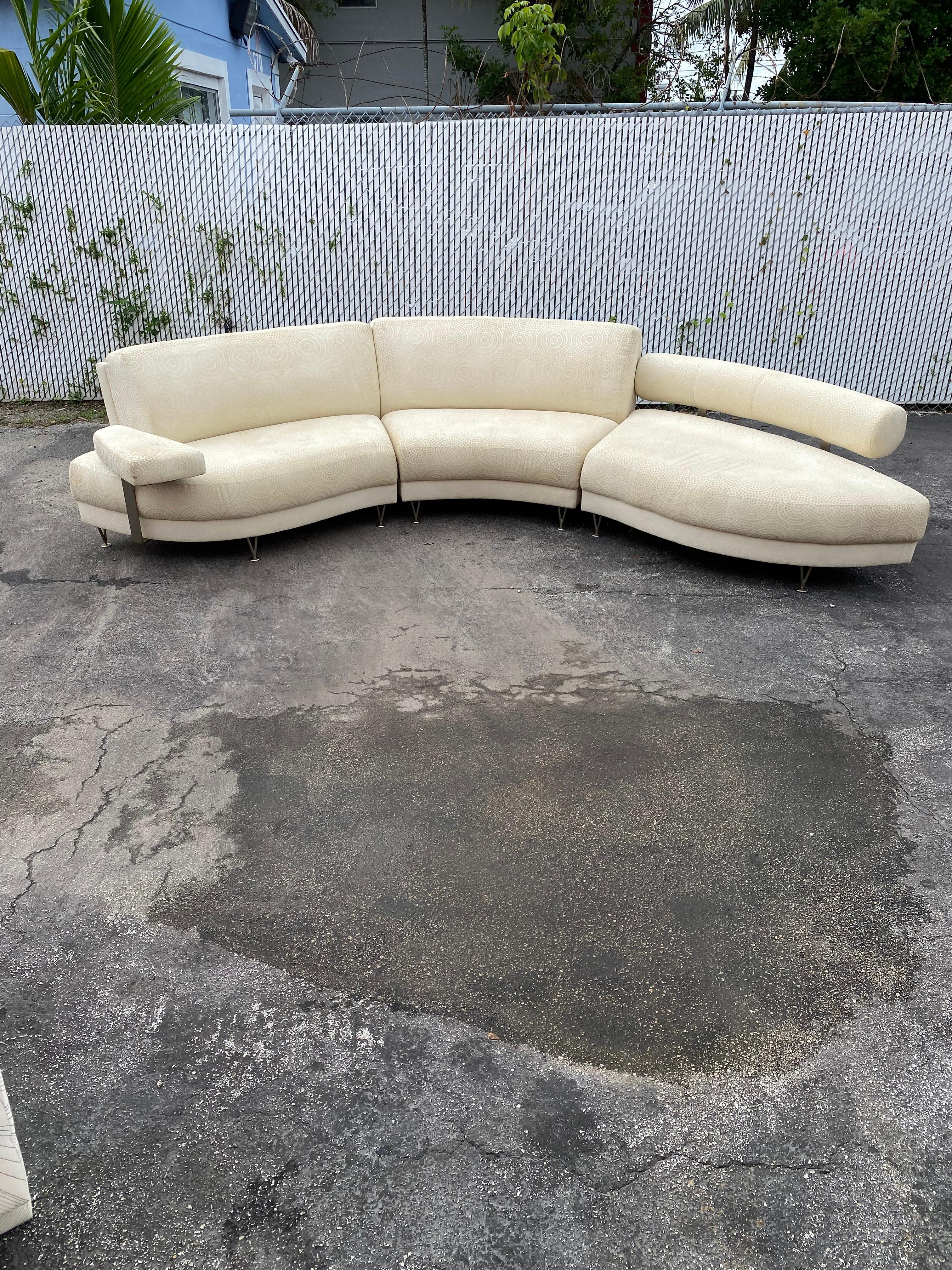 1990s Preview Weiman Curved Serpentine Sectional For Sale 3