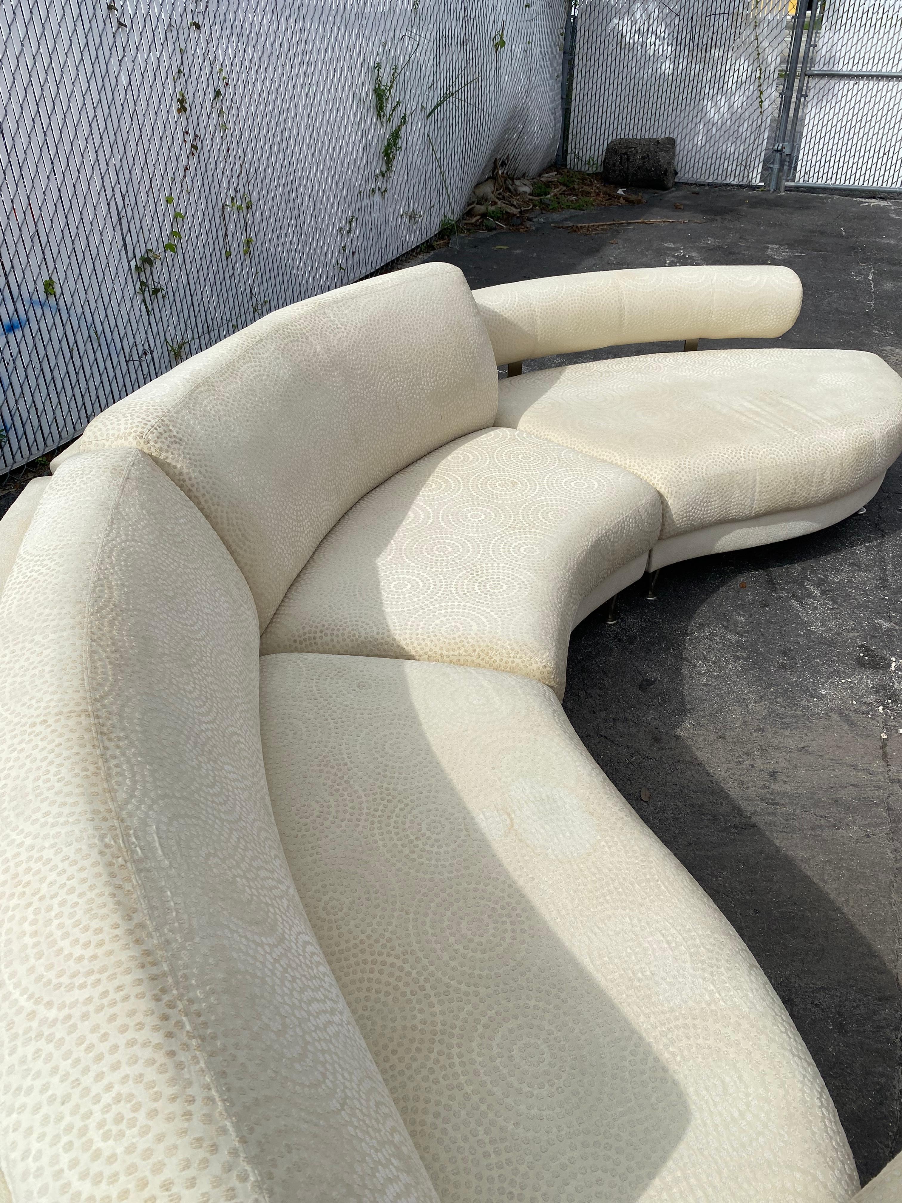 1990s Preview Weiman Curved Serpentine Sectional For Sale 4