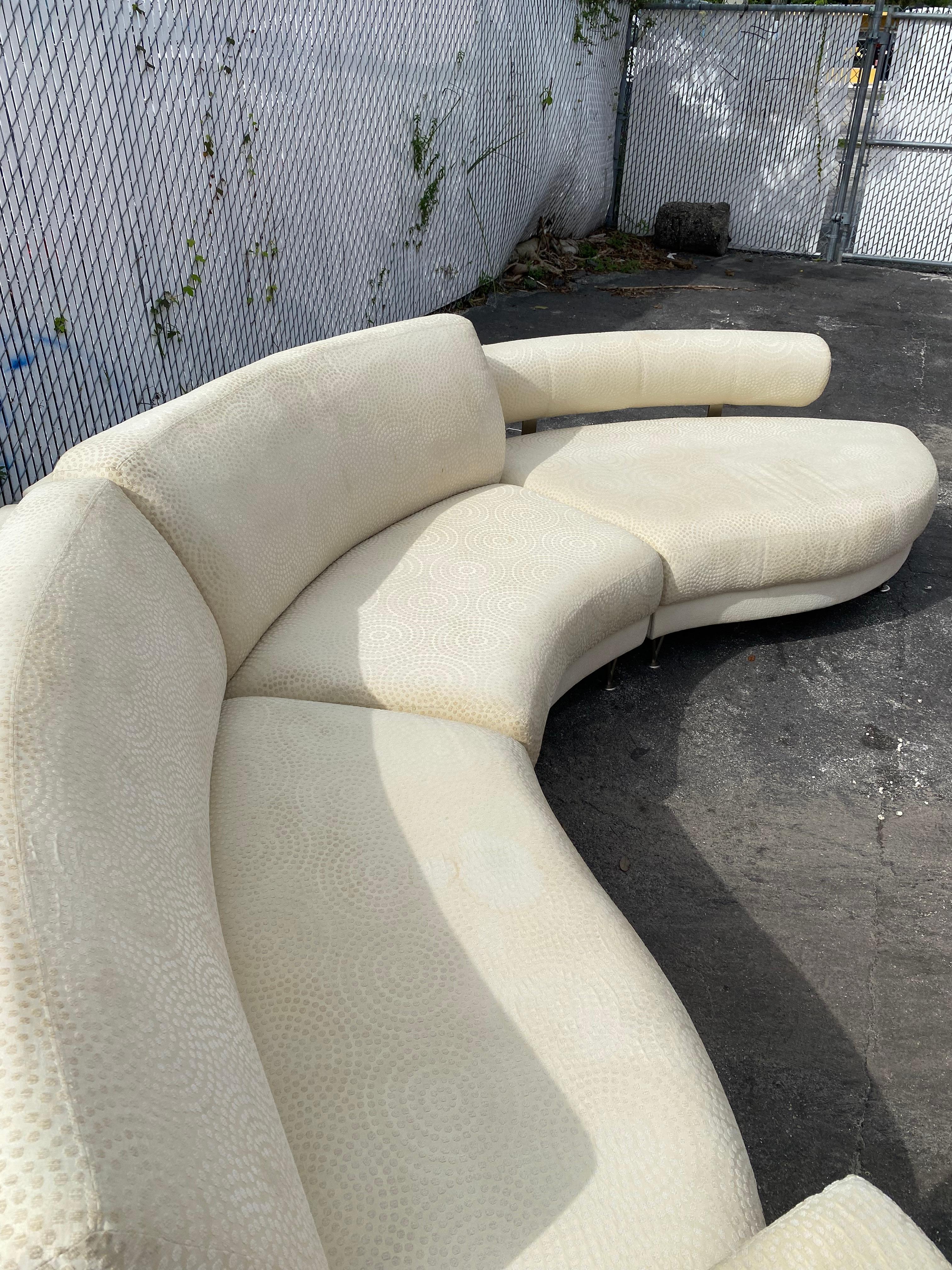 1990s Preview Weiman Curved Serpentine Sectional For Sale 5