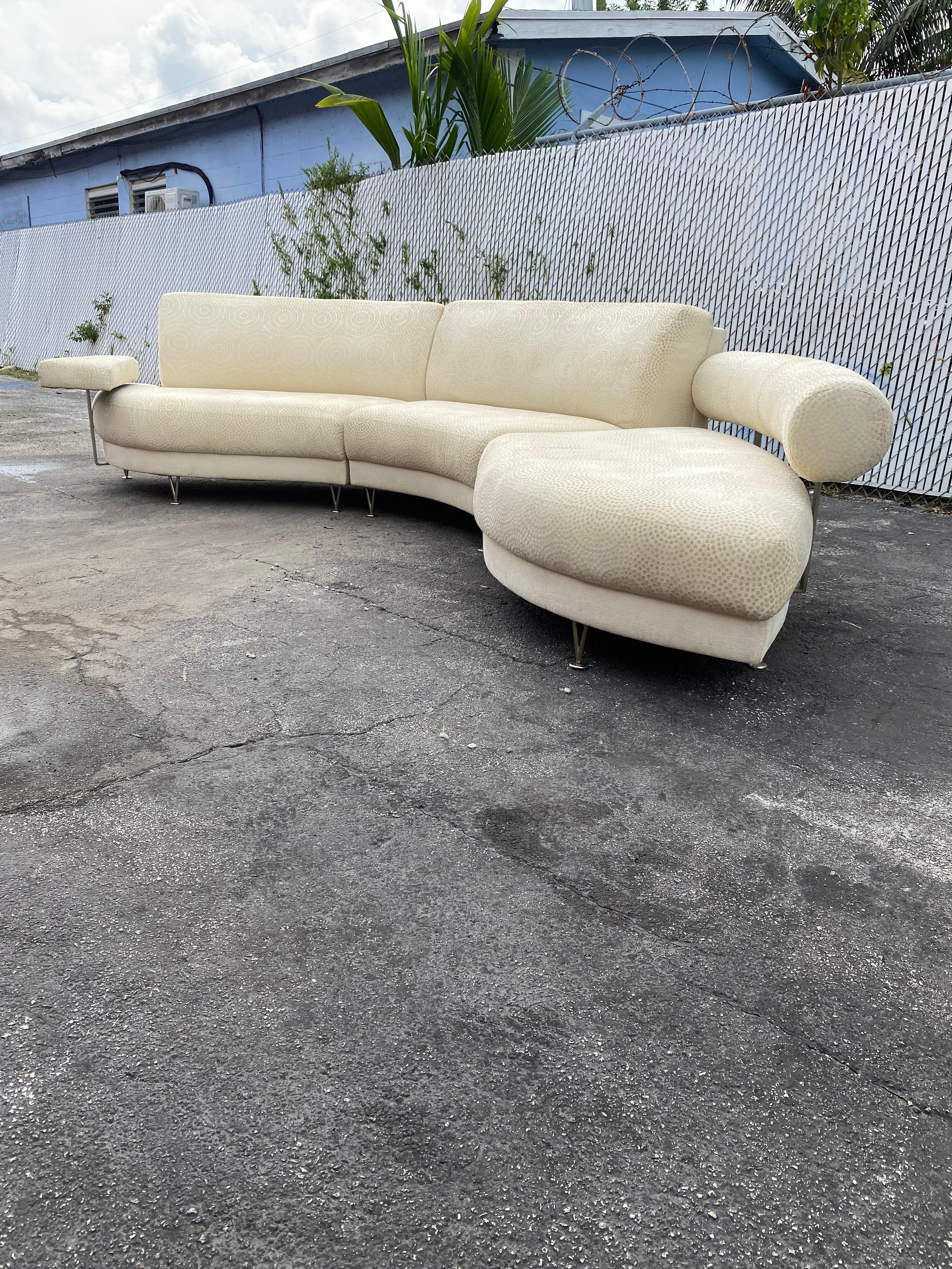 Late 20th Century 1990s Preview Weiman Curved Serpentine Sectional For Sale