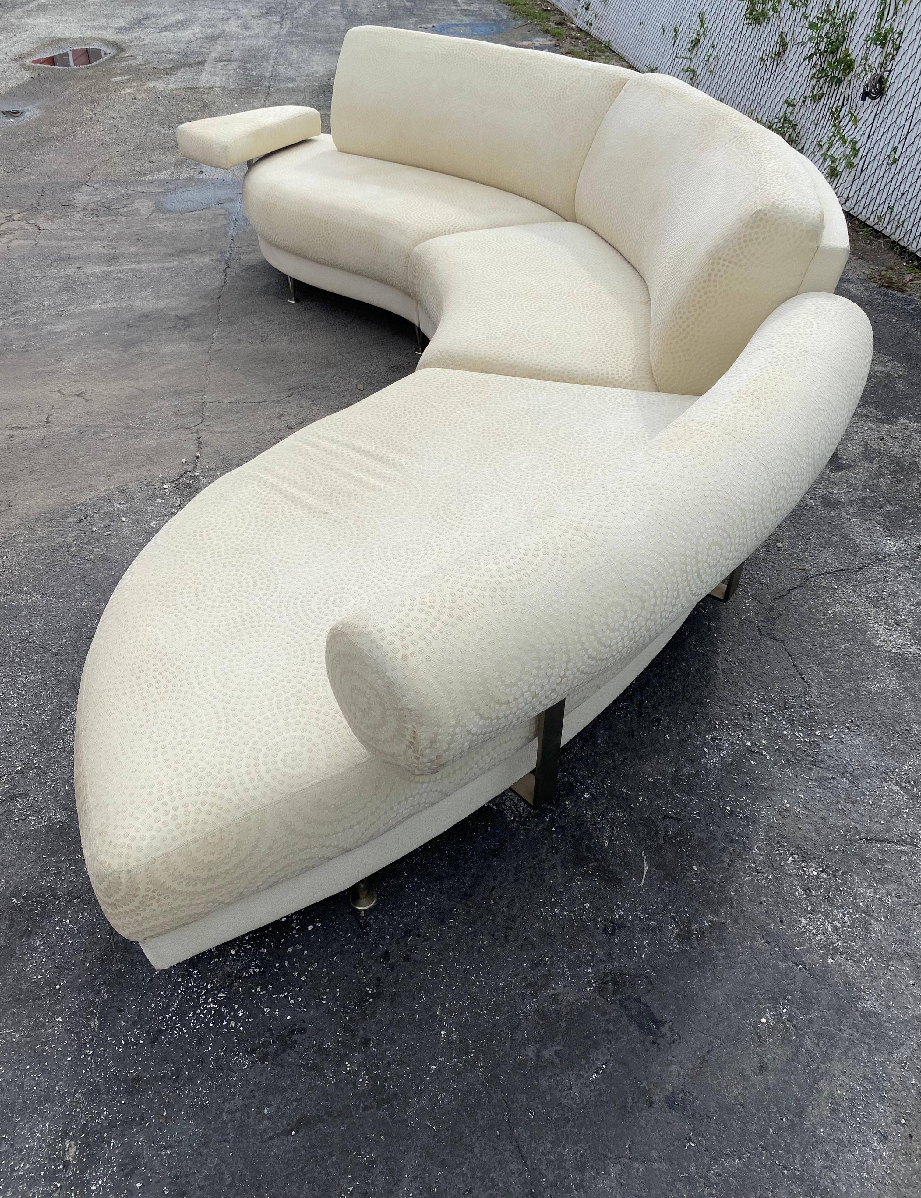 1990s Preview Weiman Curved Serpentine Sectional For Sale 1