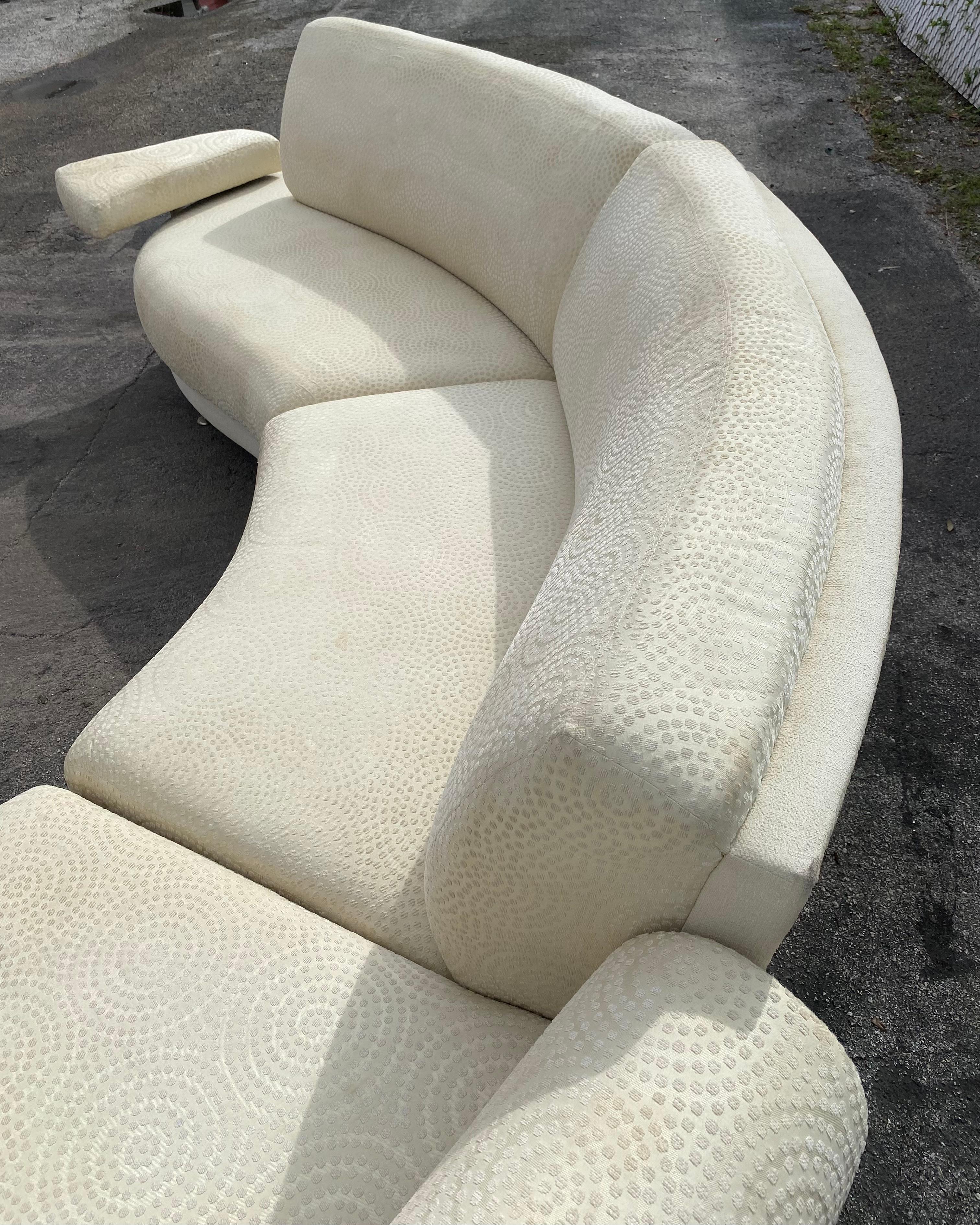 1990s Preview Weiman Curved Serpentine Sectional For Sale 2