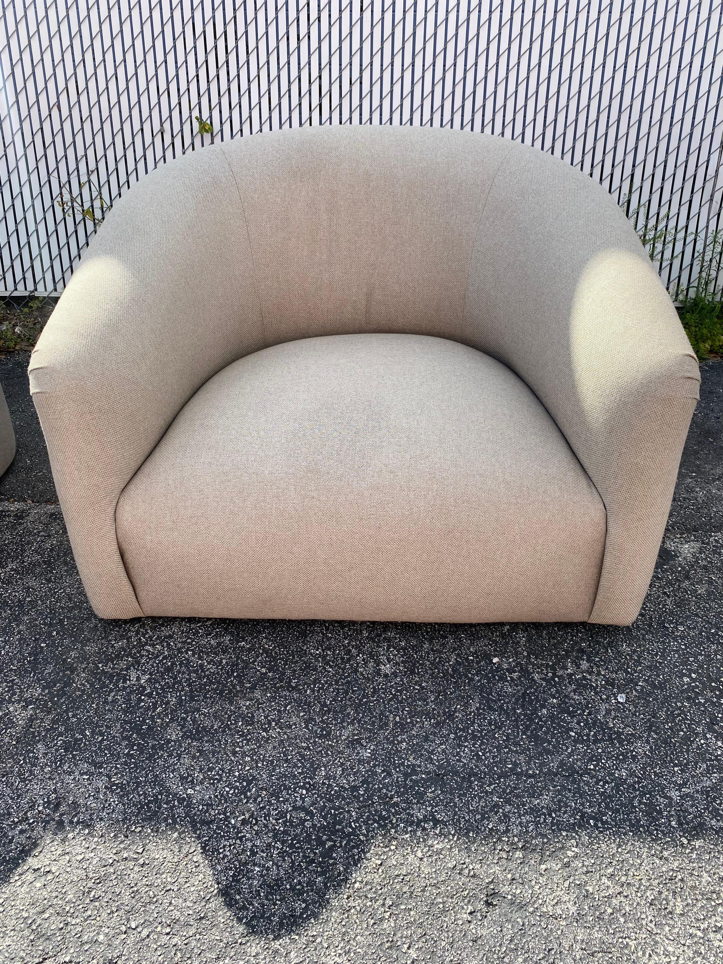 1990s Preview Oversized Cloud Tub Swivel Chairs, Set of 2 3