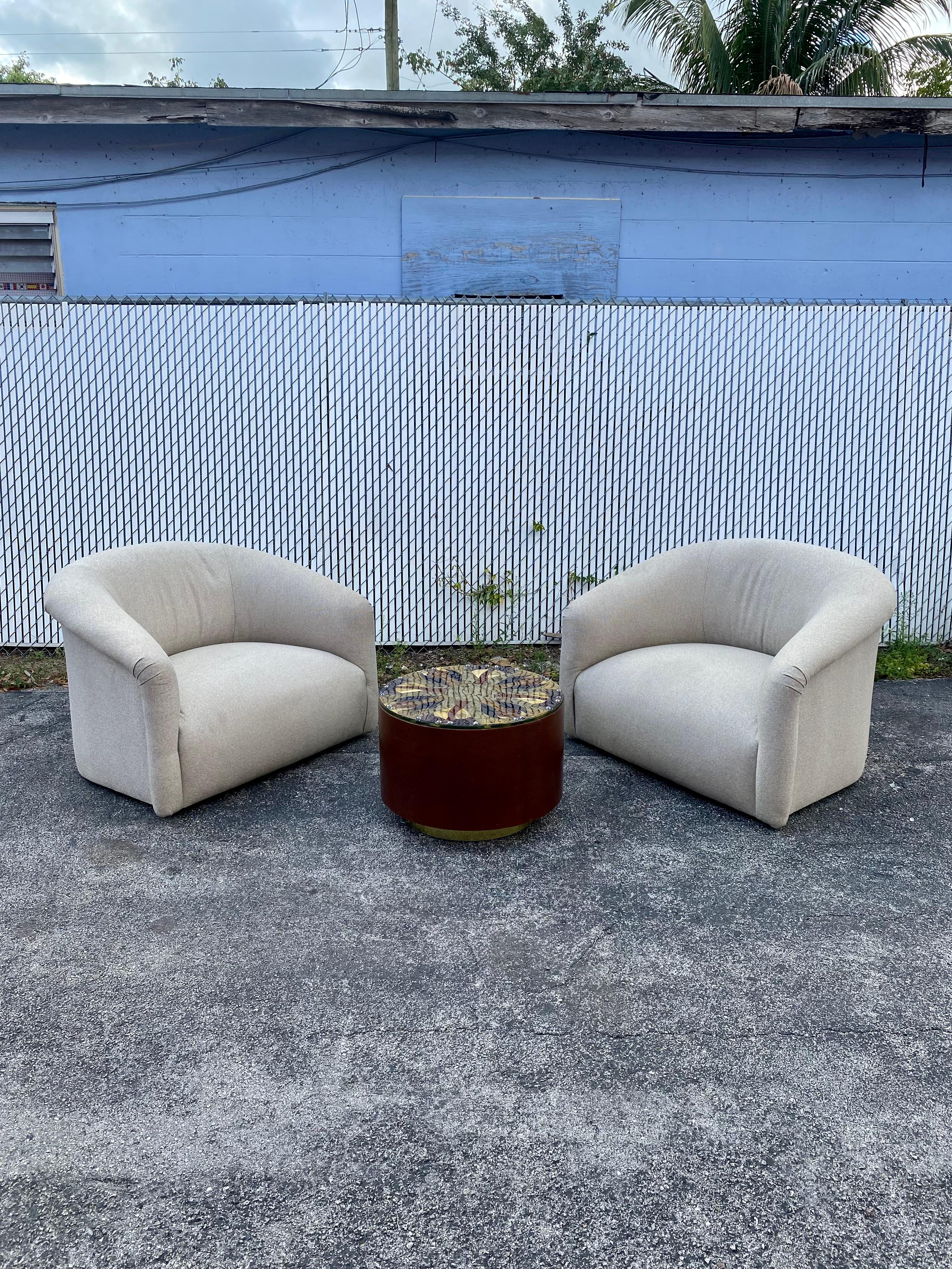 1990s Preview Oversized Cloud Tub Swivel Chairs, Set of 2 6