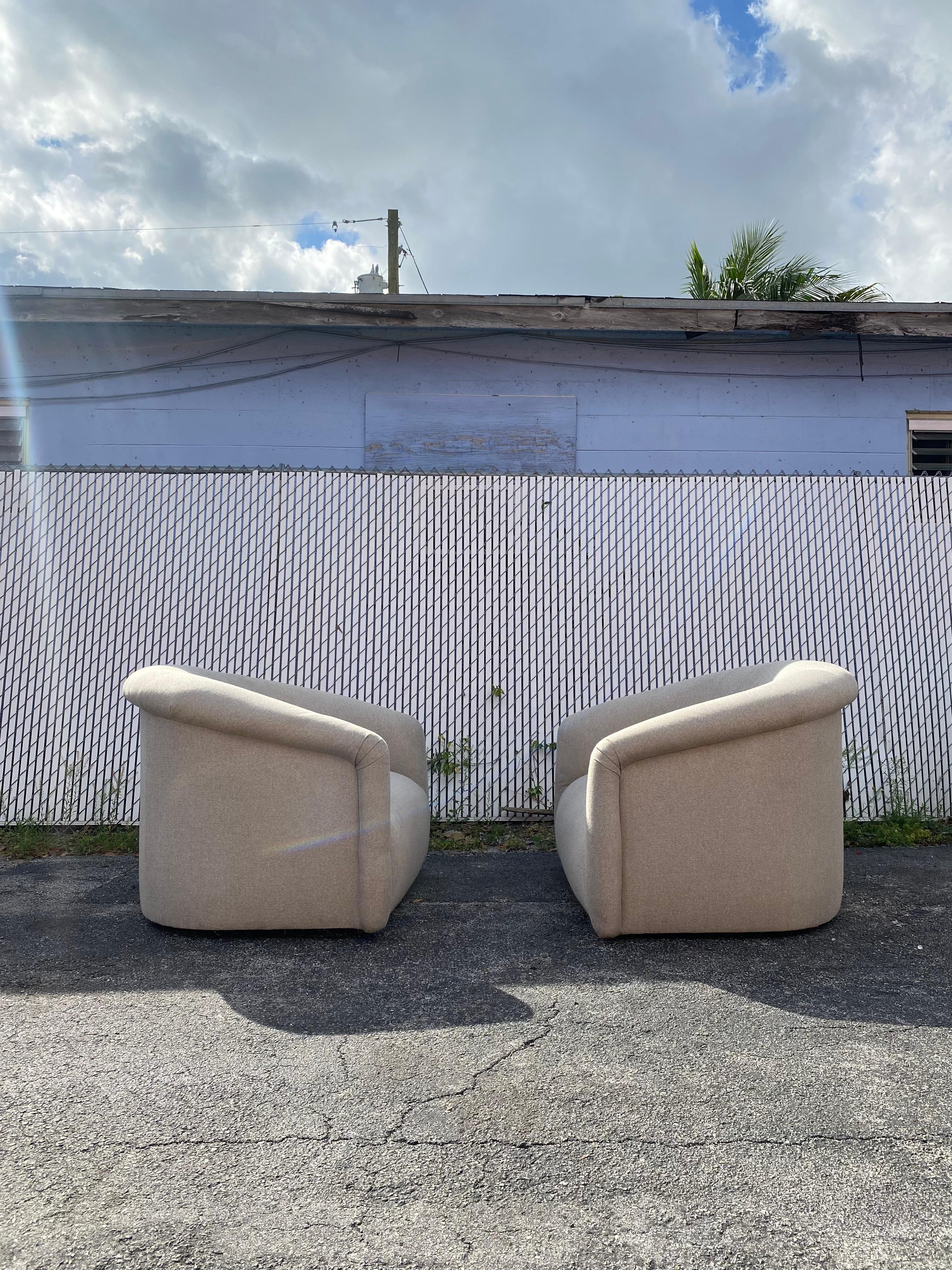 Post-Modern 1990s Preview Oversized Cloud Tub Swivel Chairs, Set of 2