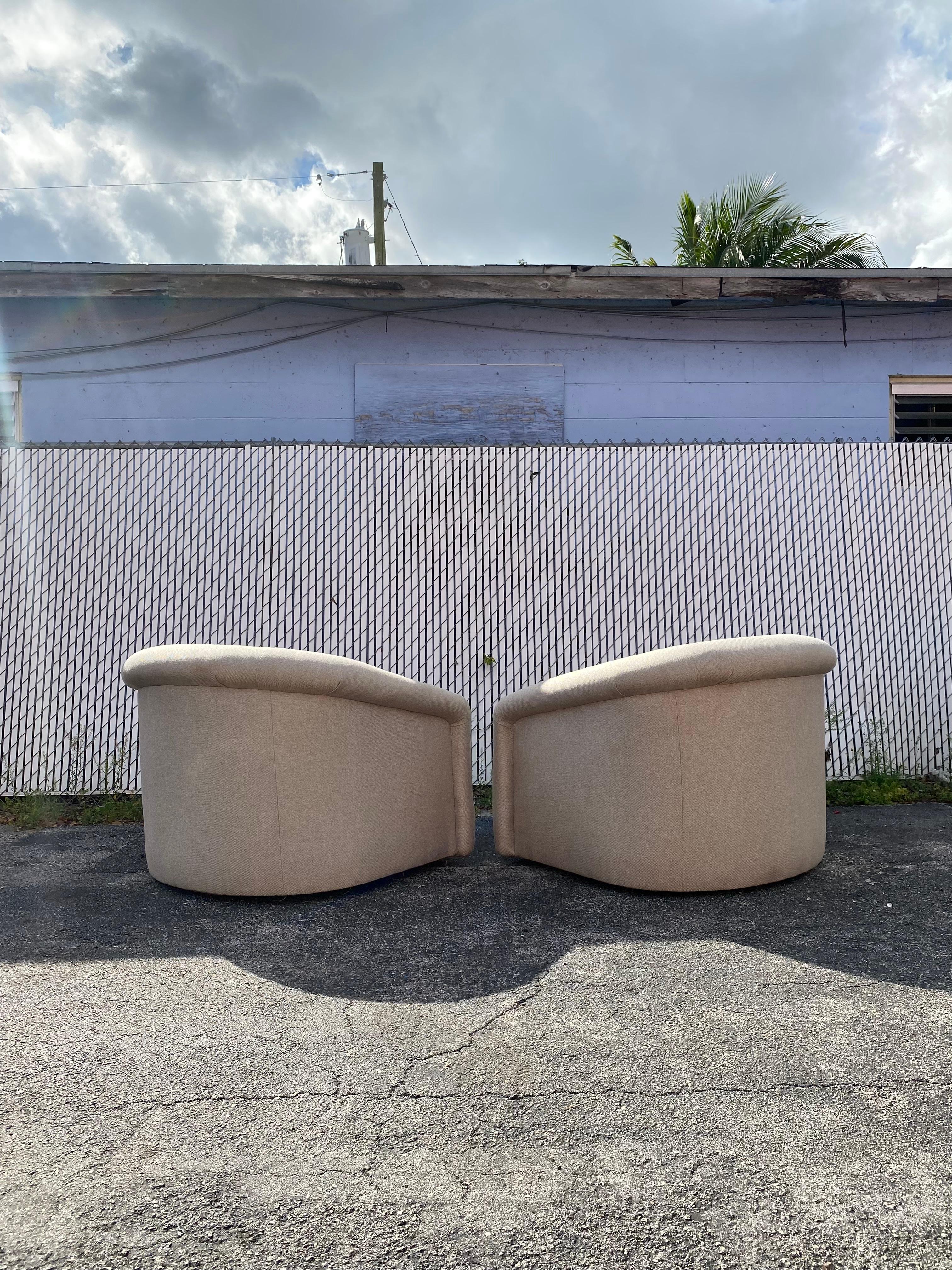 American 1990s Preview Oversized Cloud Tub Swivel Chairs, Set of 2