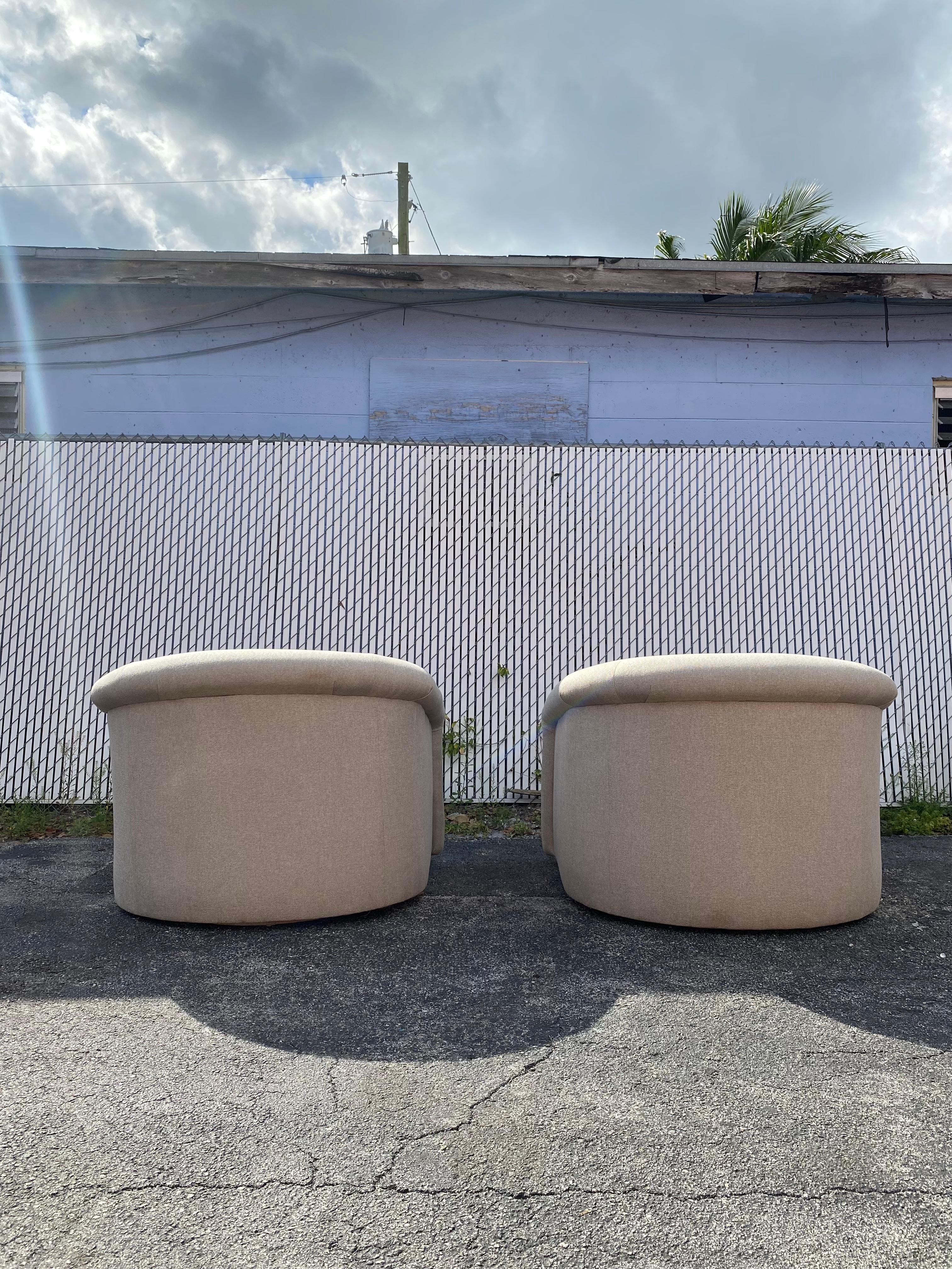 Late 20th Century 1990s Preview Oversized Cloud Tub Swivel Chairs, Set of 2