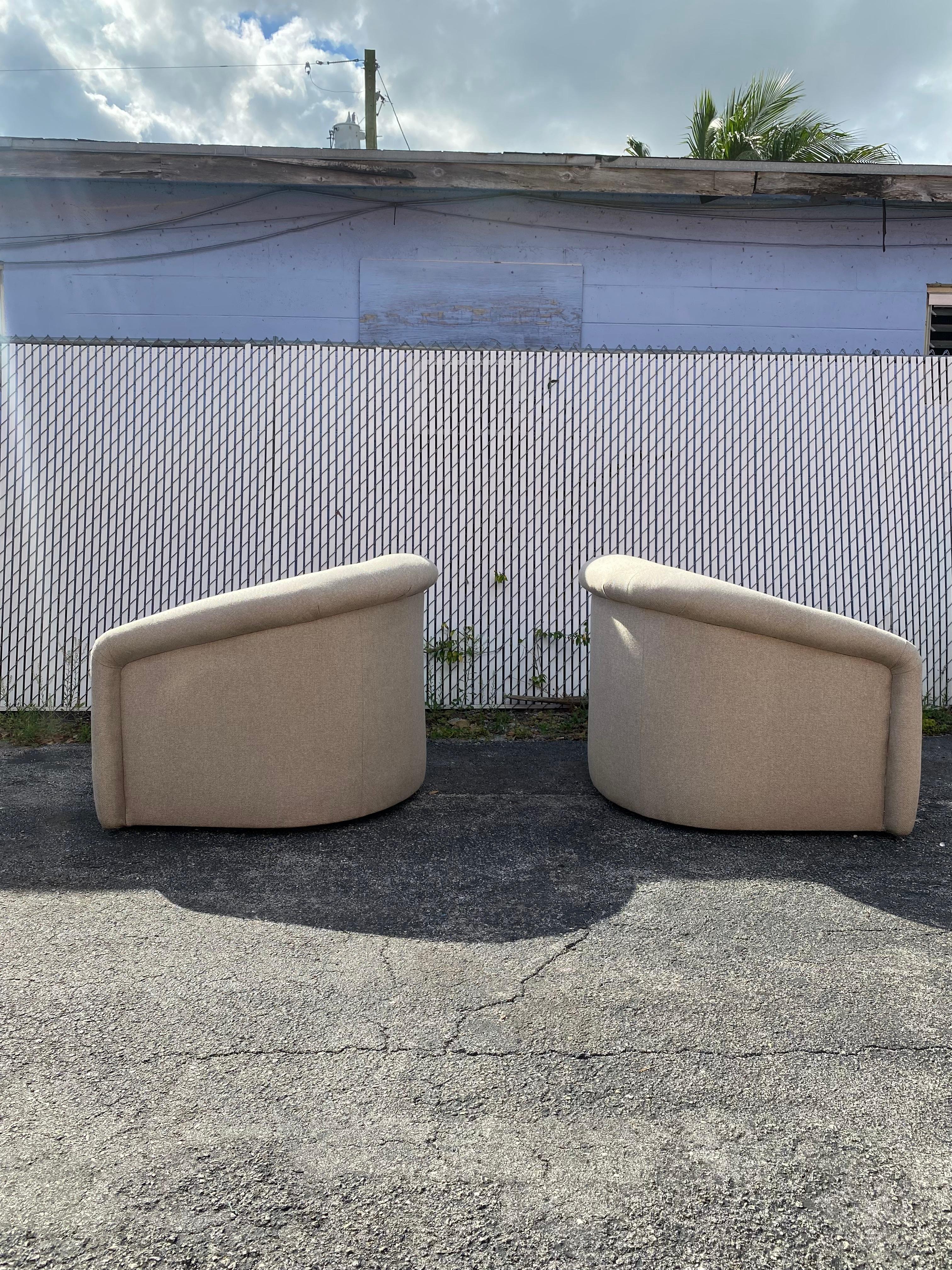 1990s Preview Oversized Cloud Tub Swivel Chairs, Set of 2 1