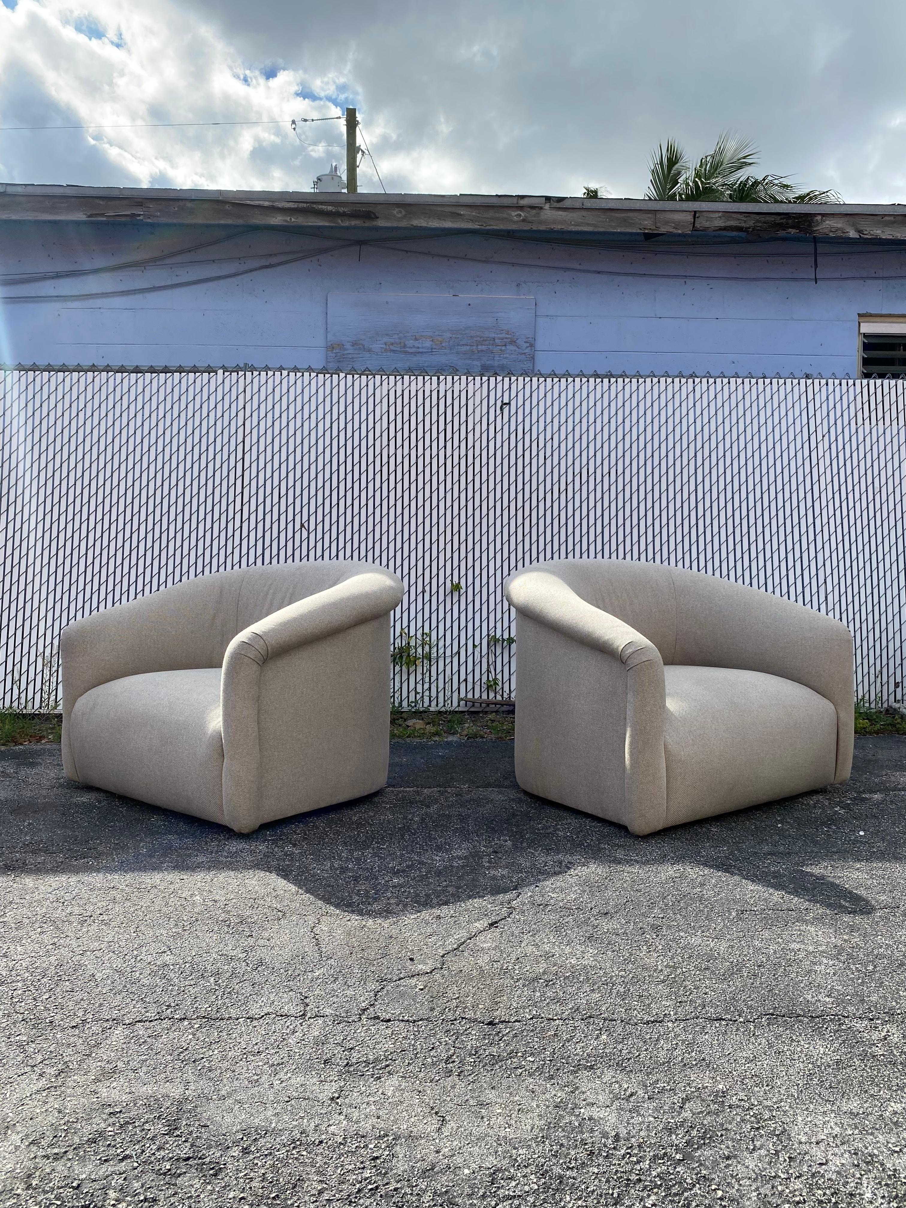 1990s Preview Oversized Cloud Tub Swivel Chairs, Set of 2 2