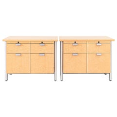 1990s Propeller Credenzas in Birdseye Maple by Emanuela Frattini for Knoll