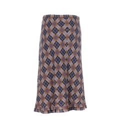 1990s Raffaella Curiel multicolored check pattern midi skirt