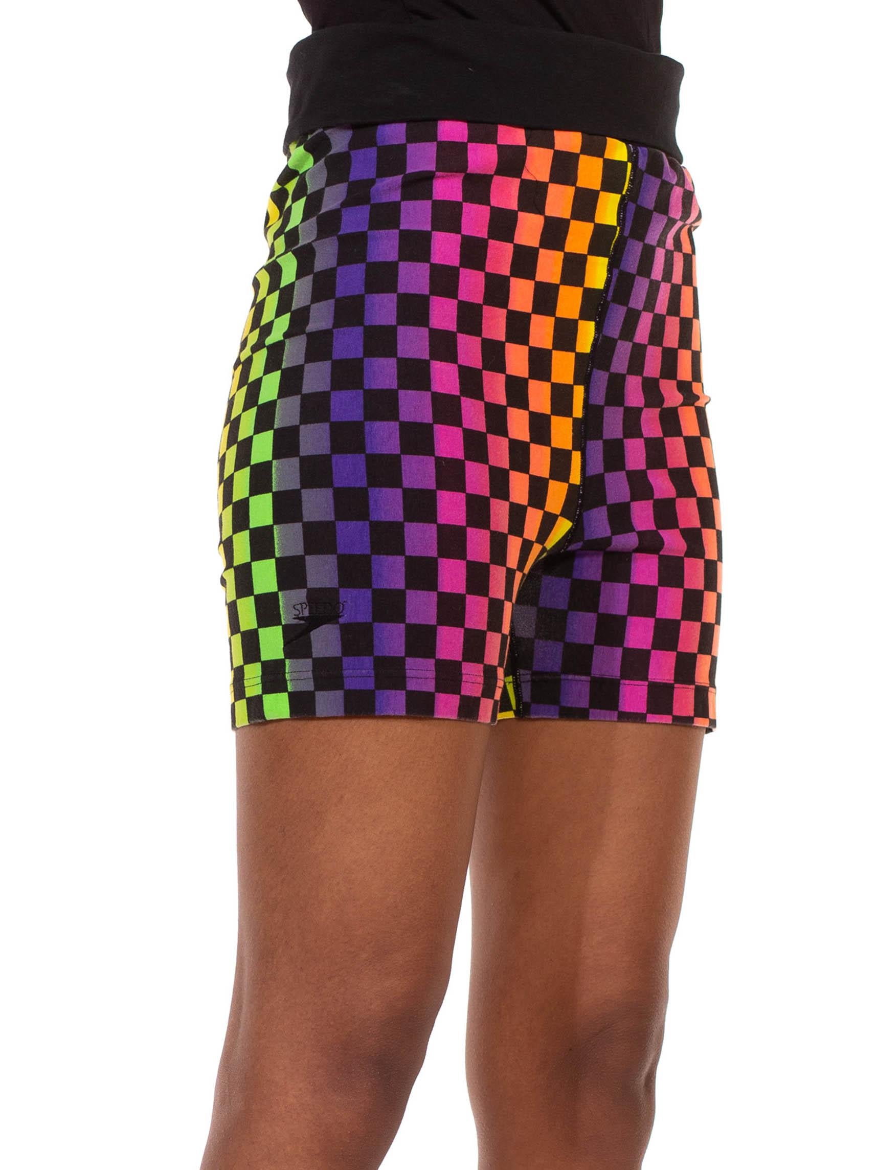 Women's 1990S Rainbow Checkered Club Kid Biker Shorts For Sale