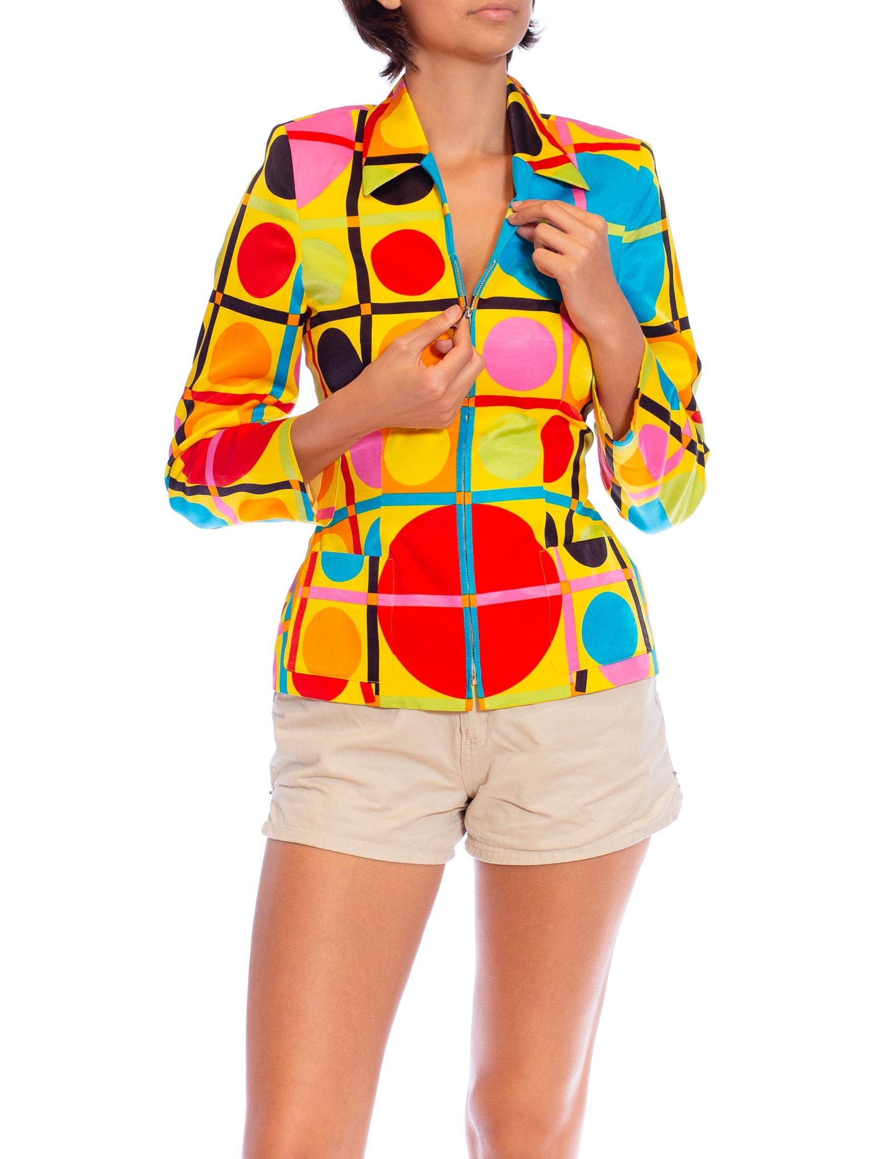 1990S Rainbow Geometric Cotton Jacket 6