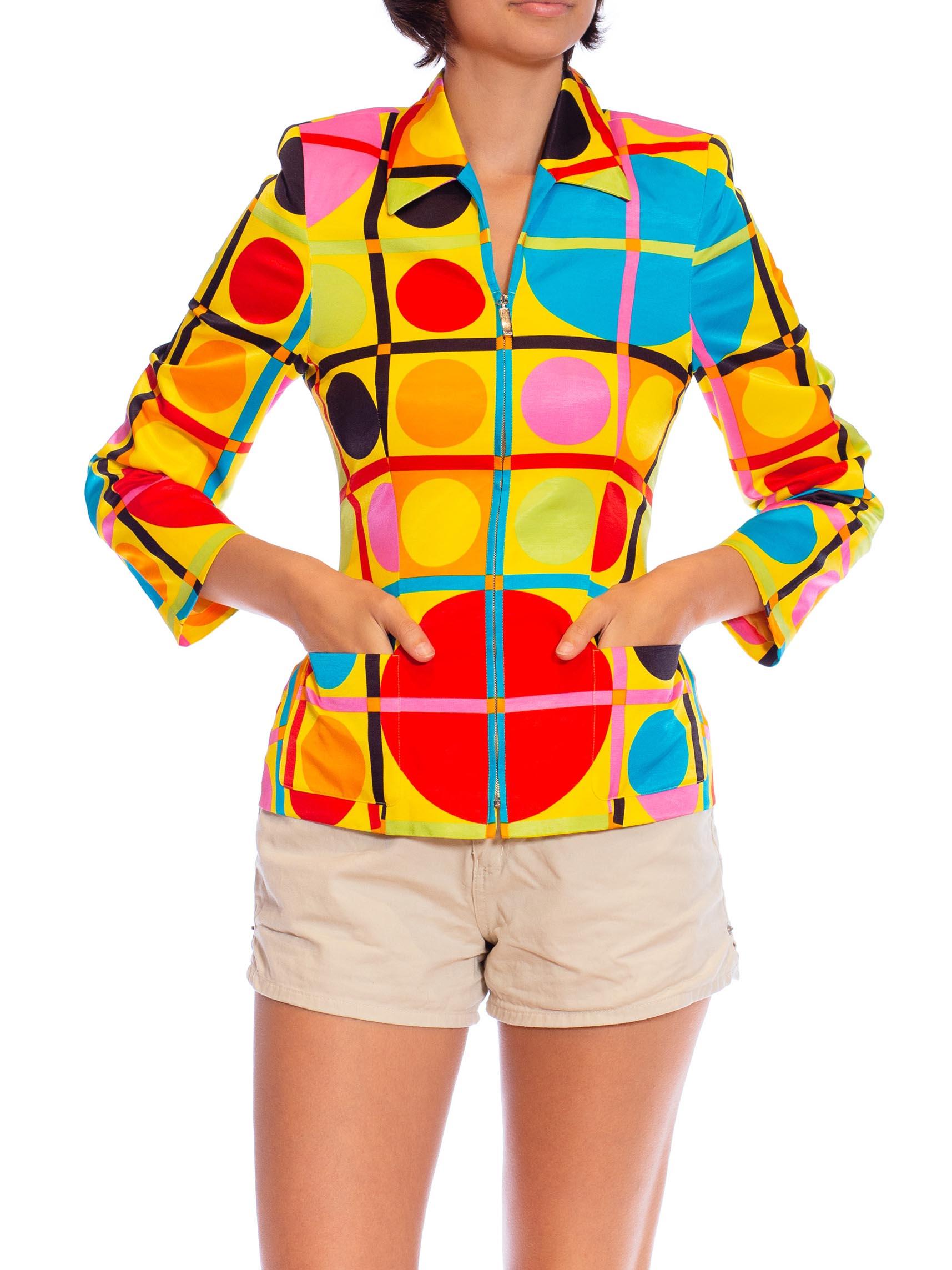 1990S Rainbow Geometric Cotton Jacket 1