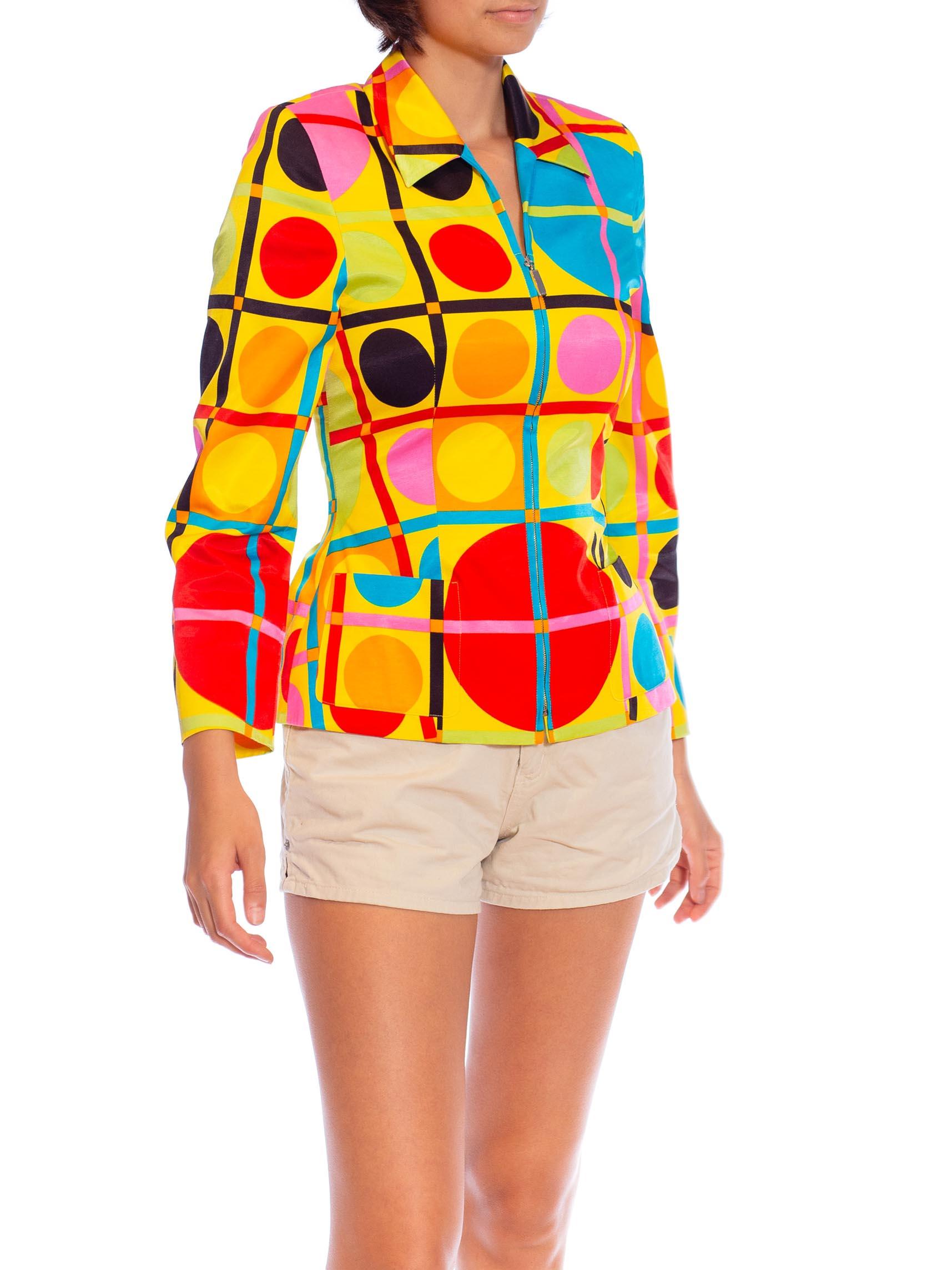 1990S Rainbow Geometric Cotton Jacket 4