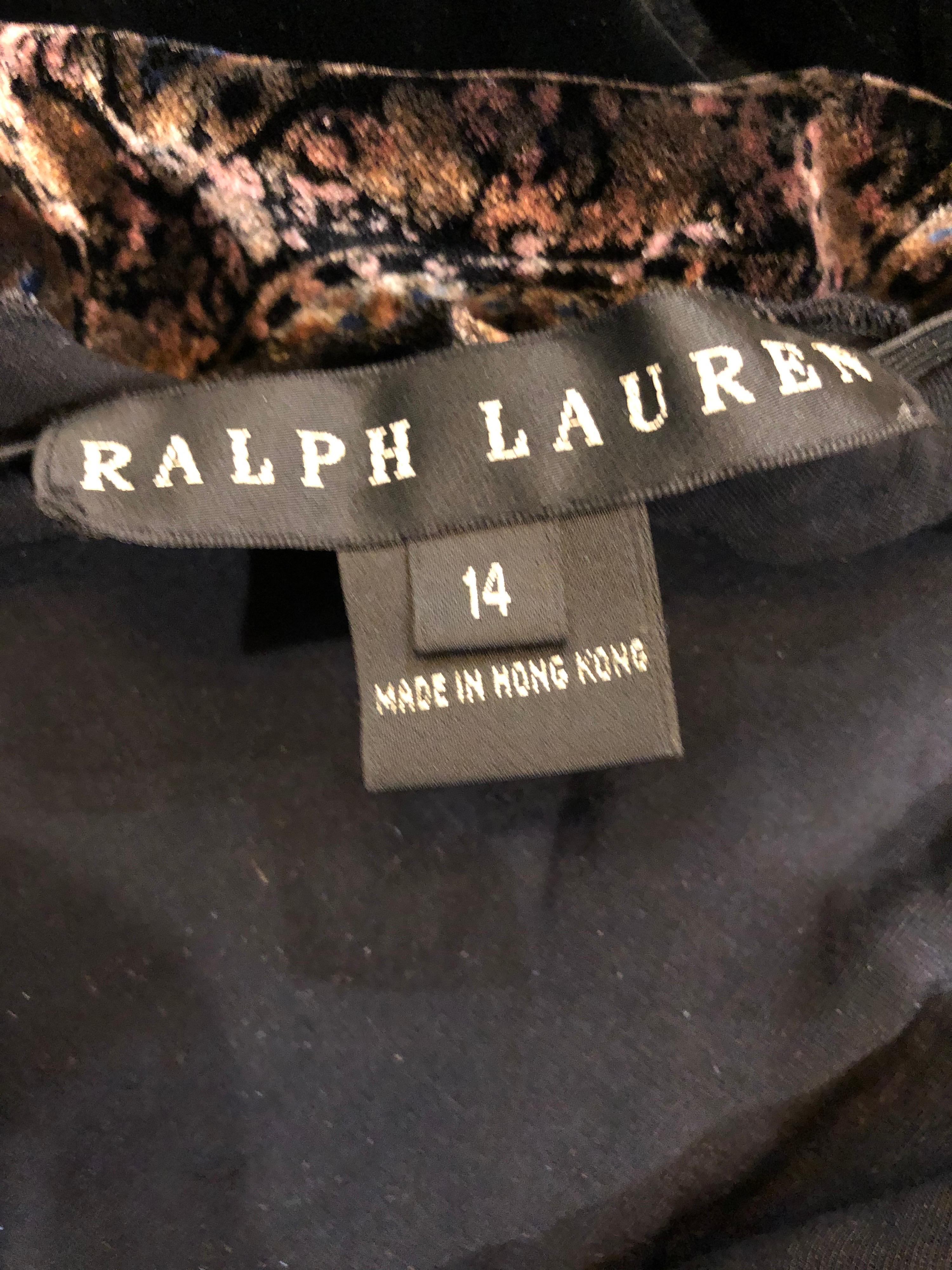 Noir Chemisier à épaules dénudées Ralph Lauren Black Label des années 1990, taille 14 en vente