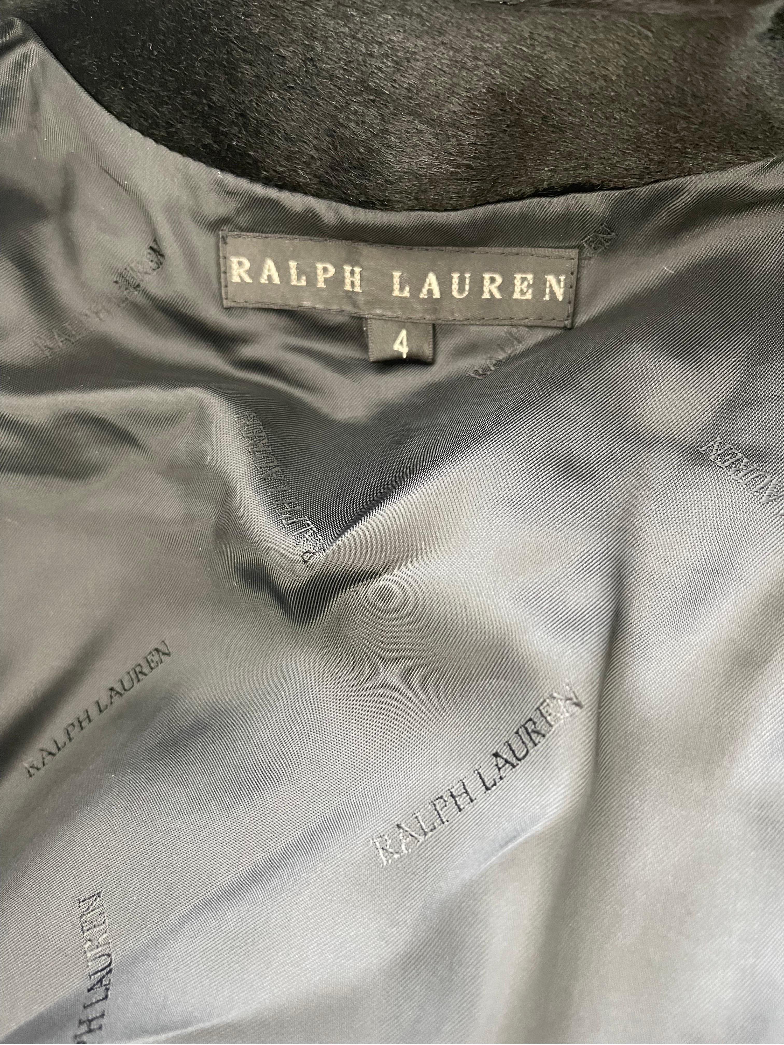 1990s Ralph Lauren Black Pony Calf Hair Size 2 / 4 Cropped Vintage 90s Jacket For Sale 1