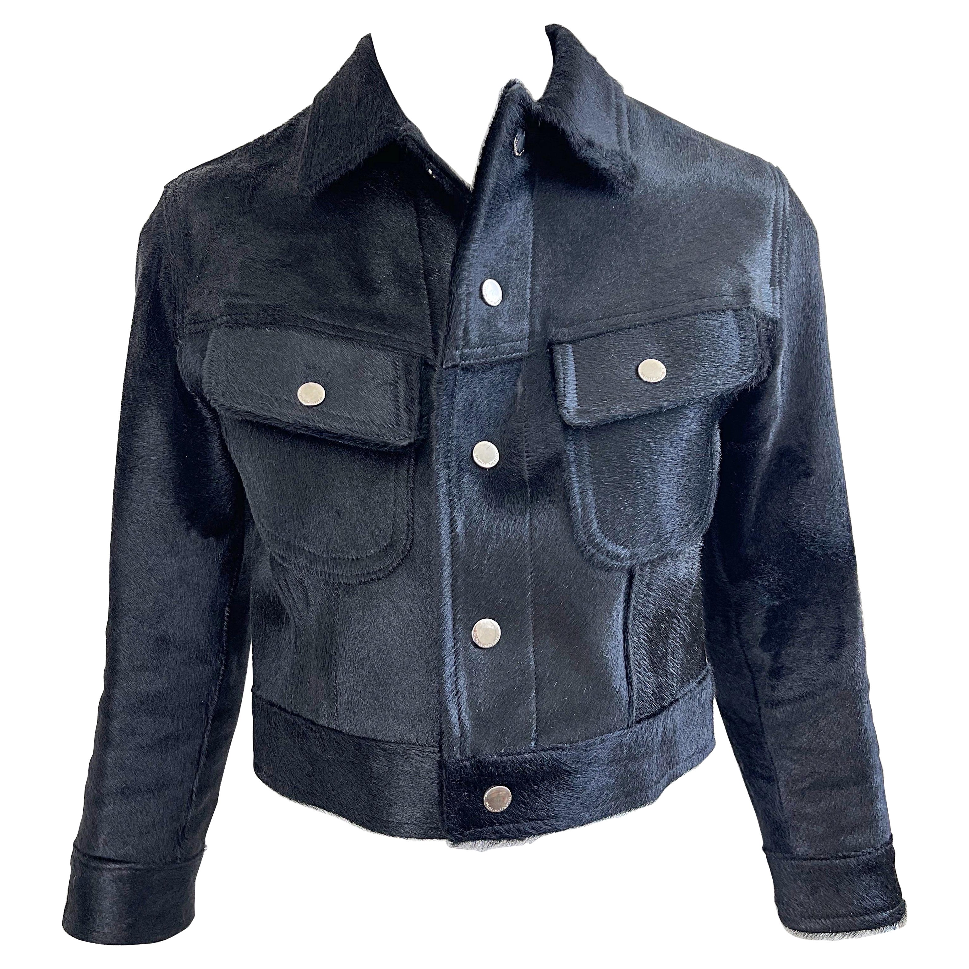 Giacca anni '90 Ralph Lauren in cavallino nero taglia 2 / 4, vintage e anni '90