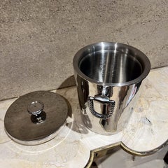 1990s Ralph Lauren Ice Bucket Equestrian Braid Chrome Plates :Polished Steel