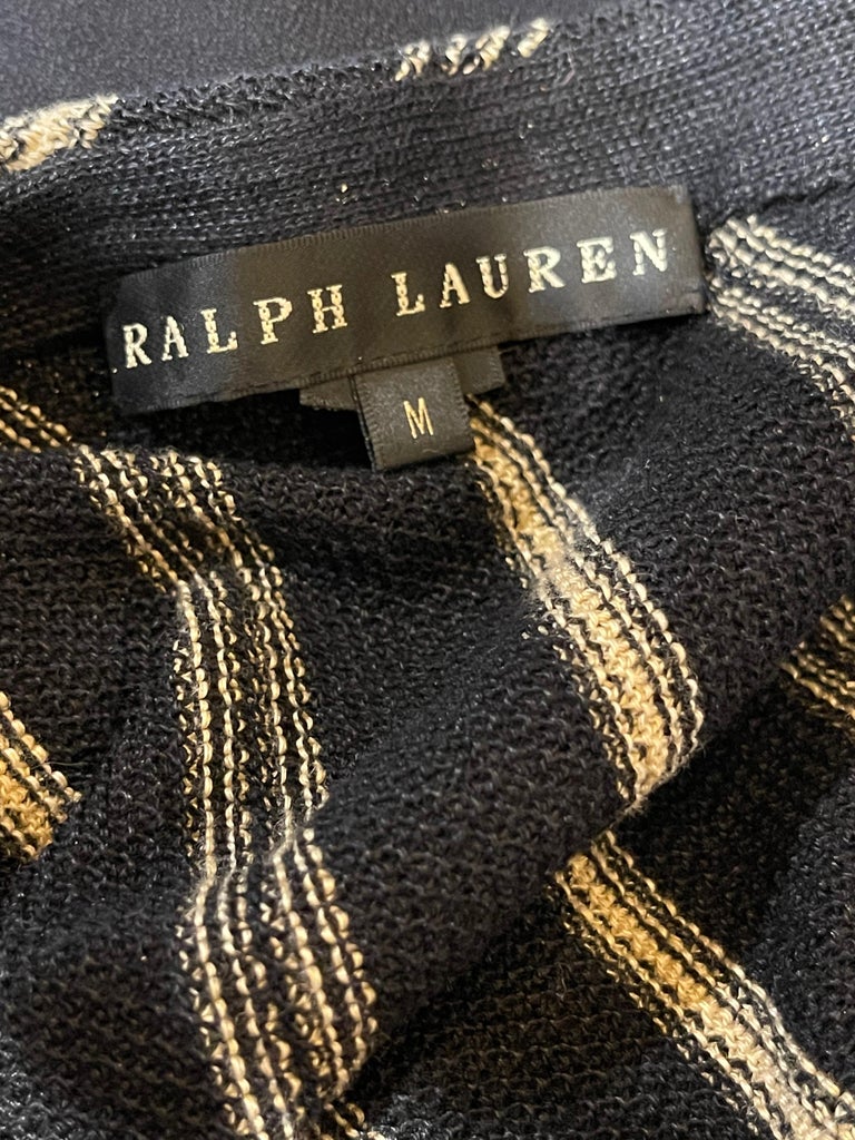 1990s Ralph Lauren Linen Black and Tan Striped Vintage 90s Halter Top ...