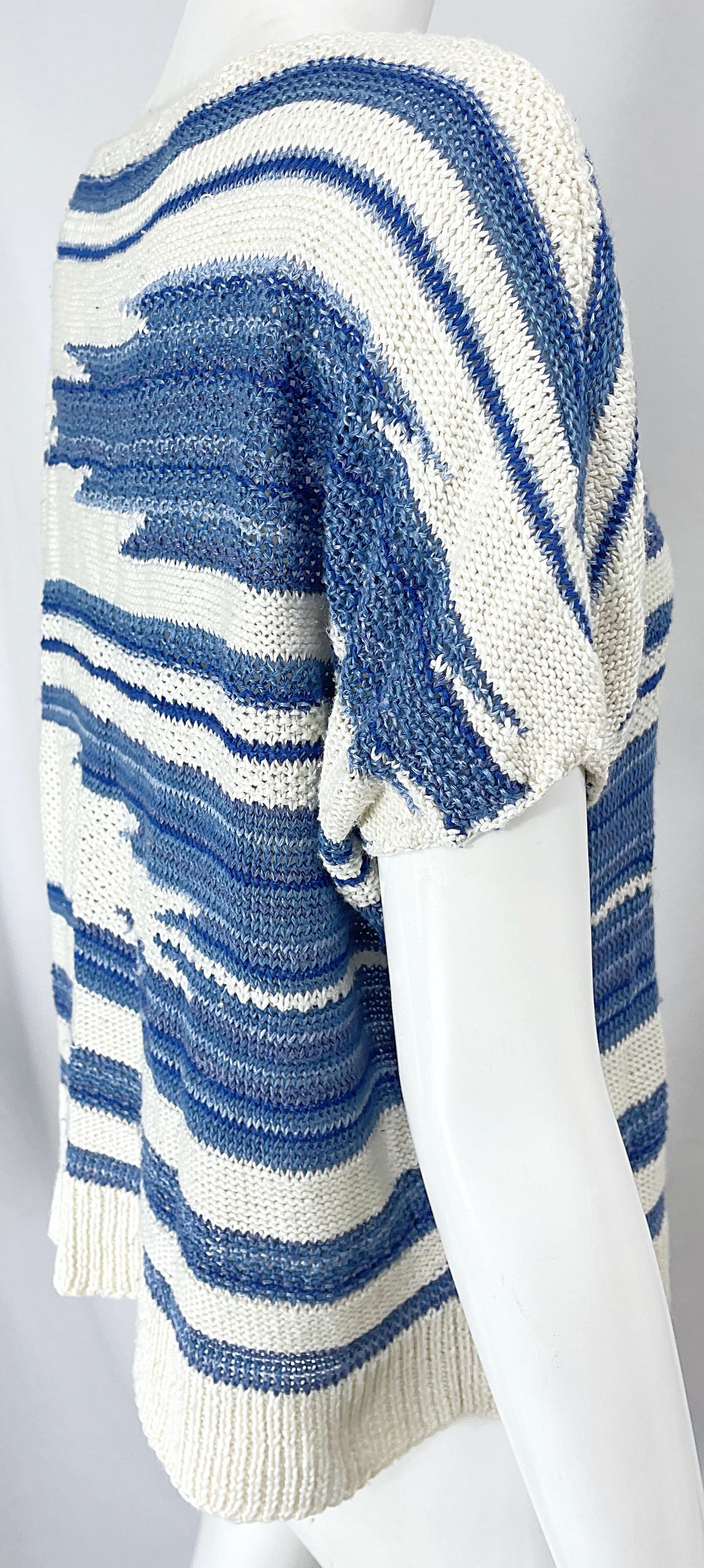 1990s Ralph Lauren Linen + Silk Knit Ikat Navajo Vintage 90s Shirt Blouse 3