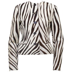 1990s Ralph Lauren Purple Label Flat Cow Hide Zebra Jacket
