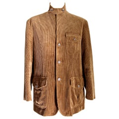 Retro 1990s Ralph Lauren Ribbed Cotton Brown Jacket 