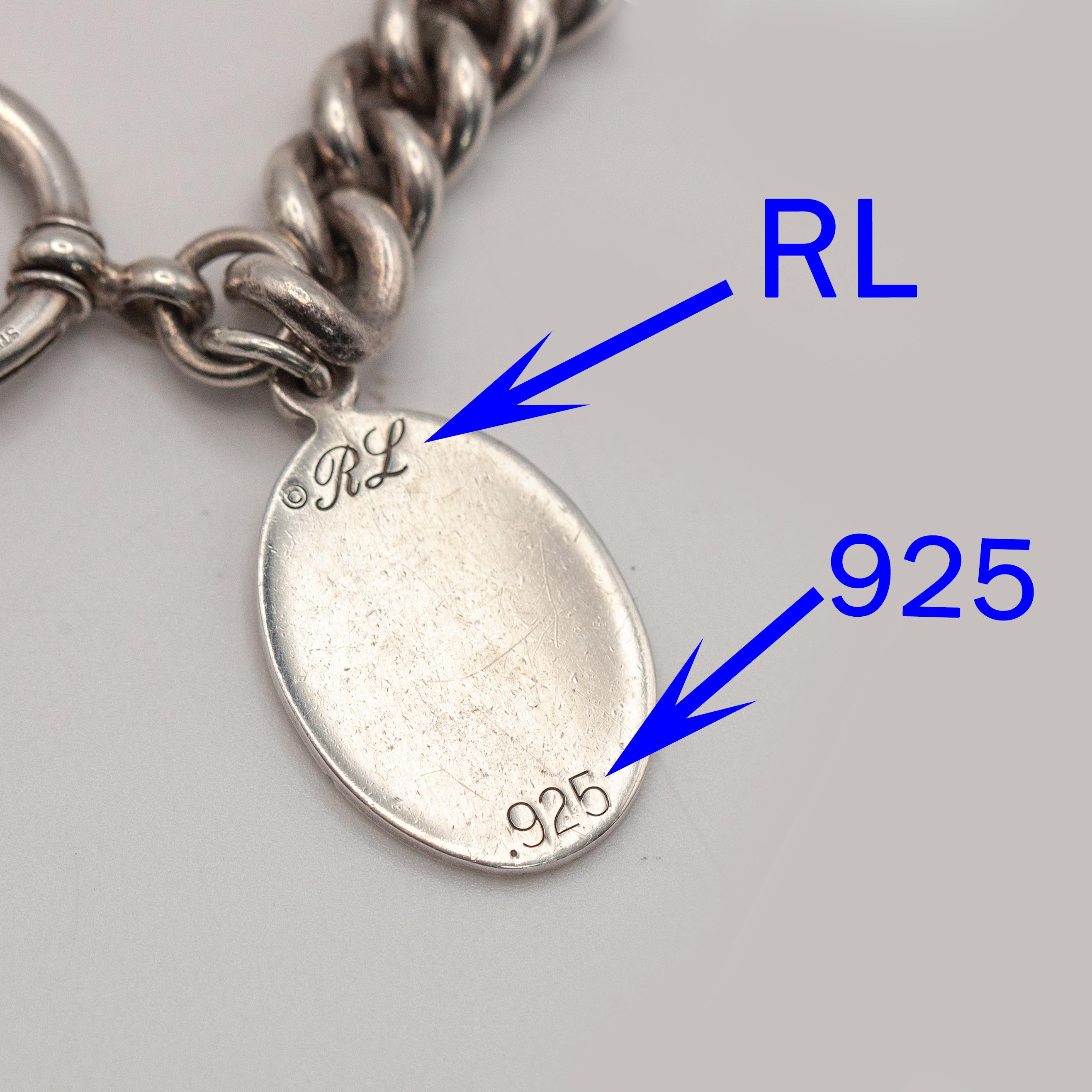 1990s Ralph Lauren Sterling Silver Toggle Necklace 4