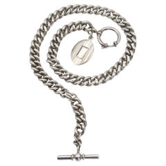 1990s Ralph Lauren Sterling Silver Toggle Necklace