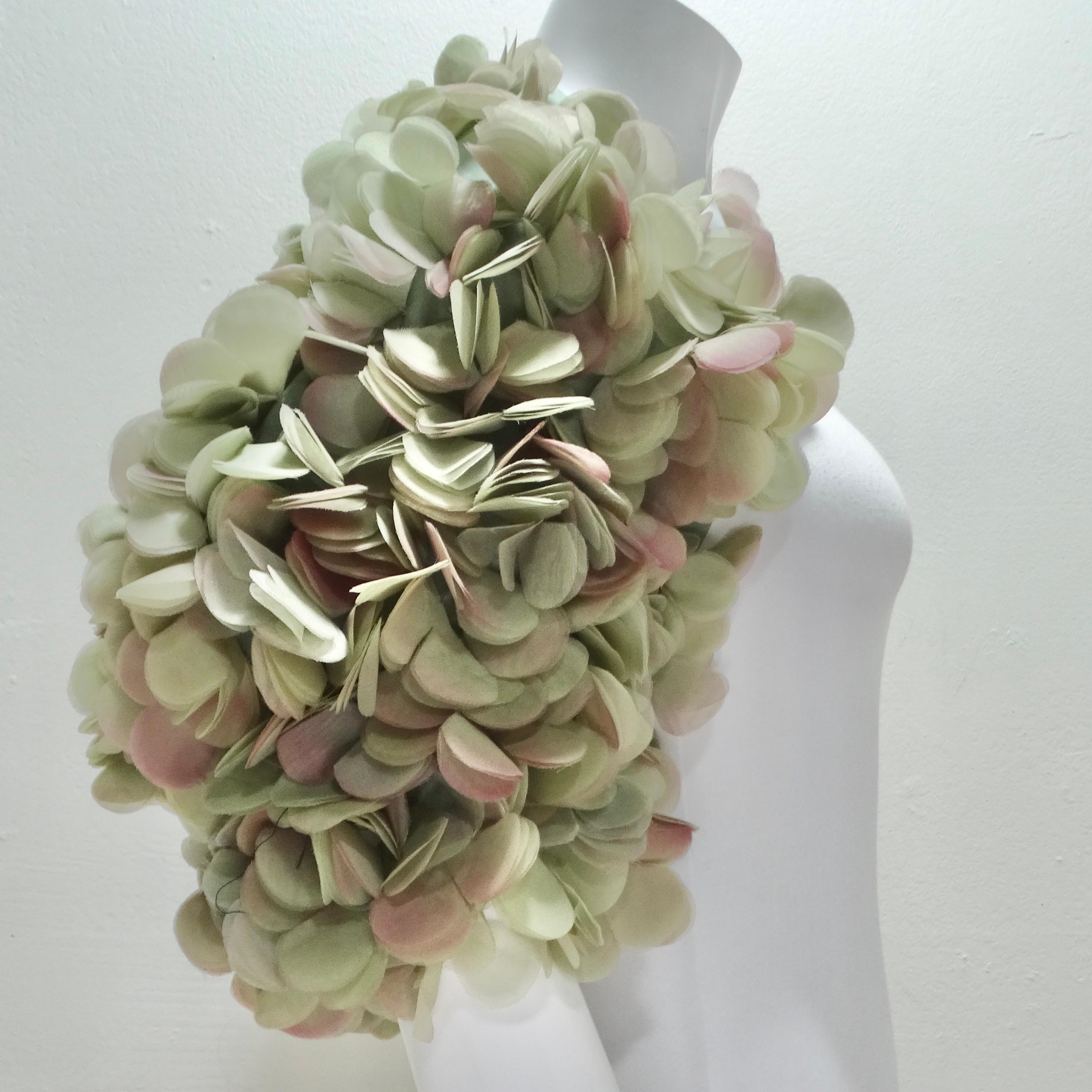 Women's or Men's 1990s Randolph Duke 3D Flower Petal Applique Bolero Shrug For Sale