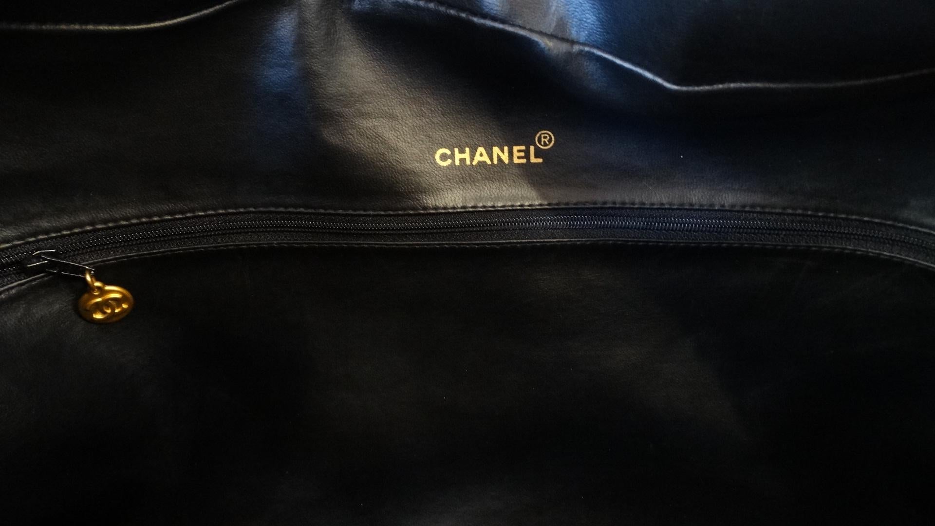 1990s Rare Chanel Black/Pink Quilted Leather Boston Duffle 2
