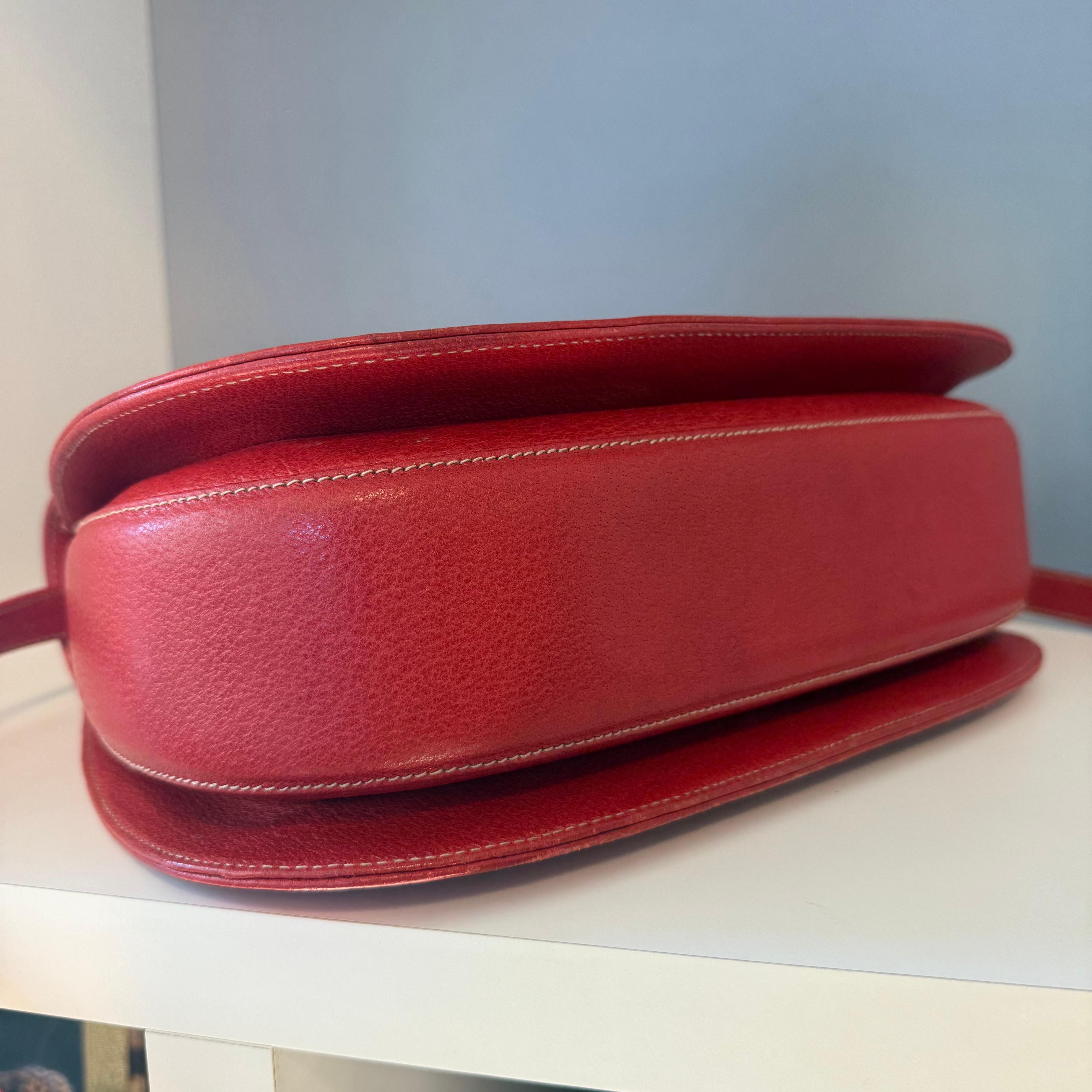  1990s Rare Gucci Large Red Bamboo Bag Pour femmes 