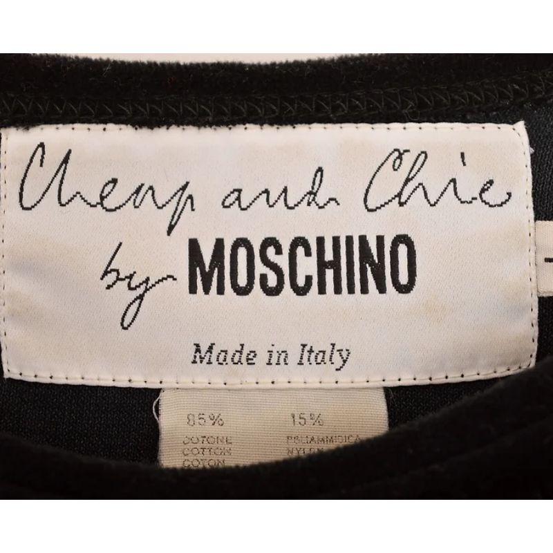 Women's 1990's Rare Moschino 'Cat Face' Velvet Long Sleeve Appliqué Top For Sale