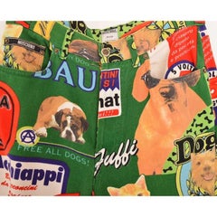 1990's Rare Moschino 'Dog Food' Print Crazy Pattern Colourful Jeans