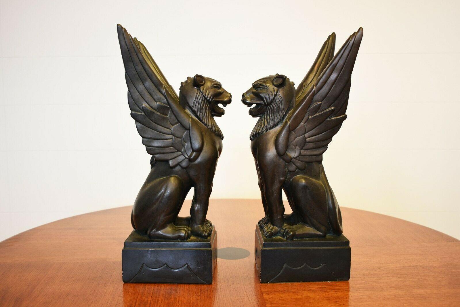 1990s rare pair of winged lion gargoyles

Made from ceramic, these winged lion gargoyles are a super interesting decorative piece, adding a Gothic Revival feel to your space.

About the designer:
Austin was founded in 1952 in Brooklyn, N.Y., as