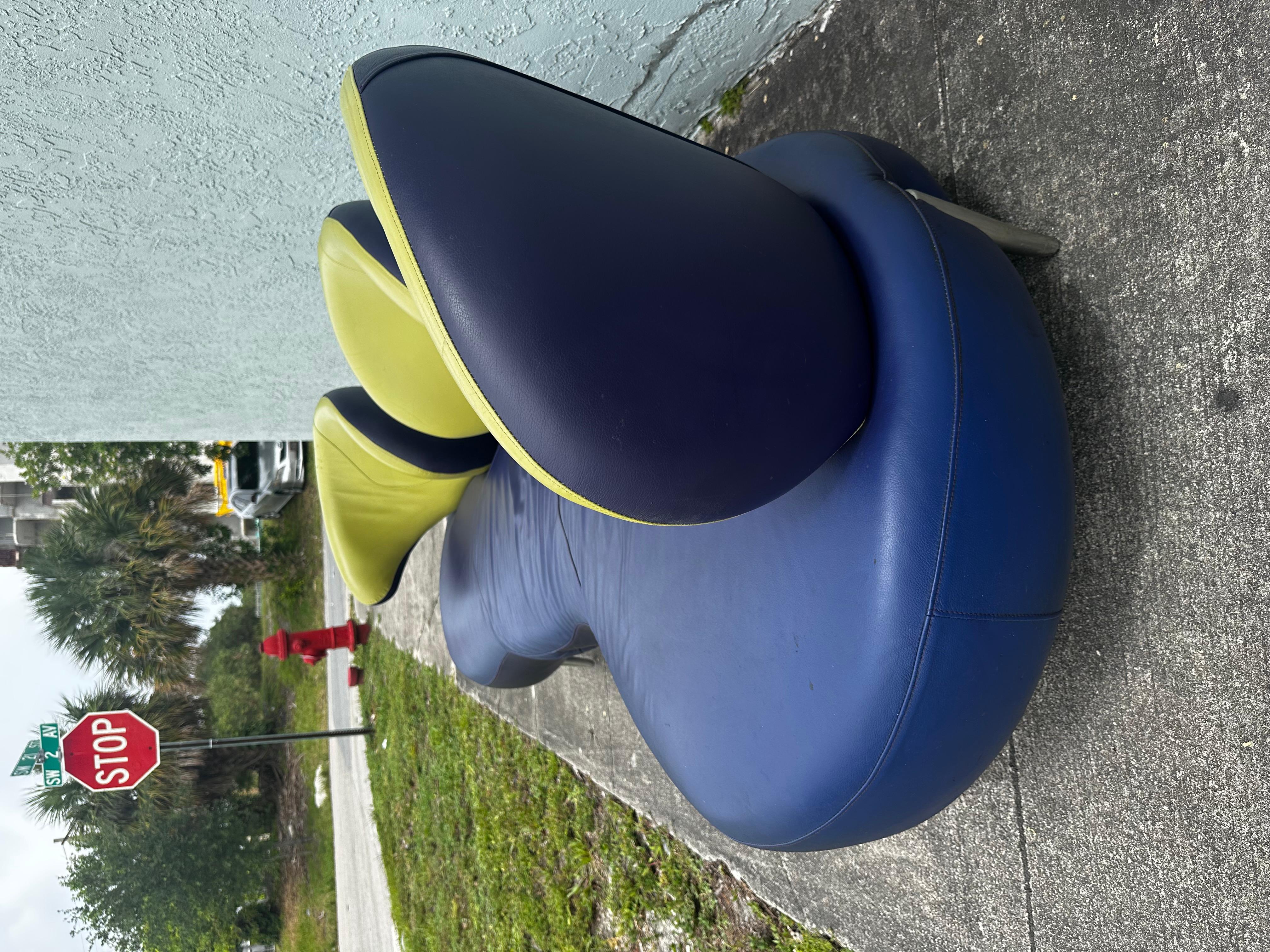 1990s Rare Poltromec Italia Leder Sculptural Space Age Sofa Loveseat, Set von 2 im Angebot 12