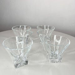 1990s RCR Italian Crystal Glass Set of Four Modern Coffee Cups Italy