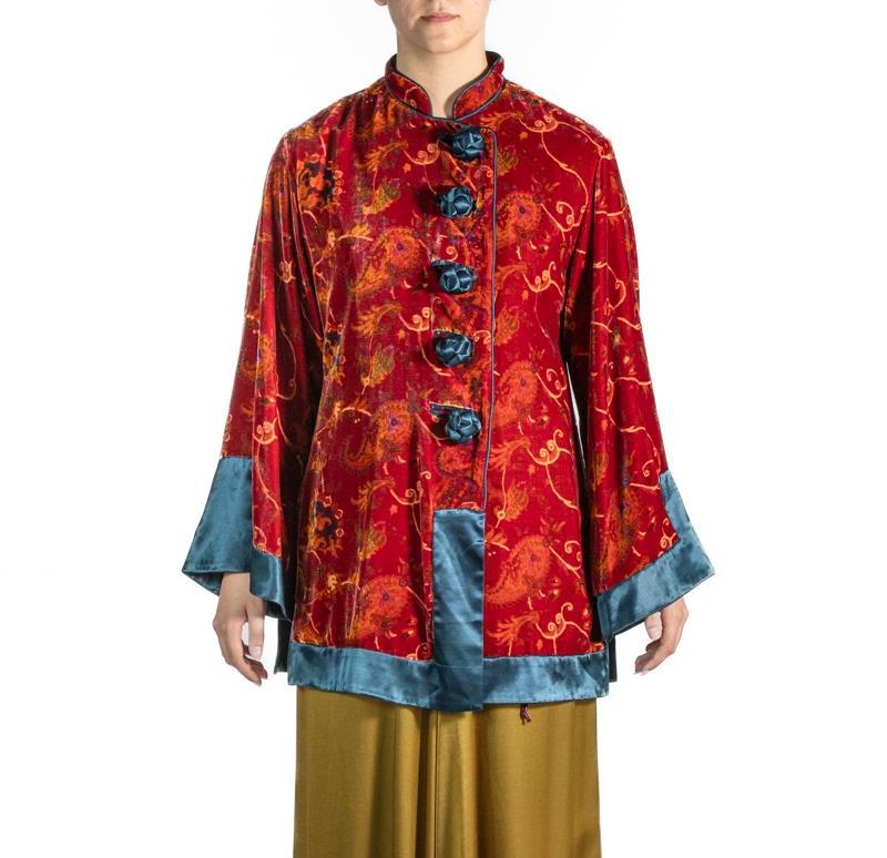 1990S Red Japanese Rayon & Silk Burnout Velvet Jacket
MORPHEW VINTAGE represents the finest pieces of fashions past. Sourced from across the globe, dating as far back as a century. Each piece is selected with both quality and rarity in mind. Often