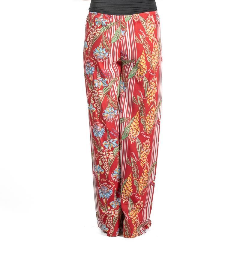 Pigiama in rayon rosso multicolore degli anni '90 in vendita 1