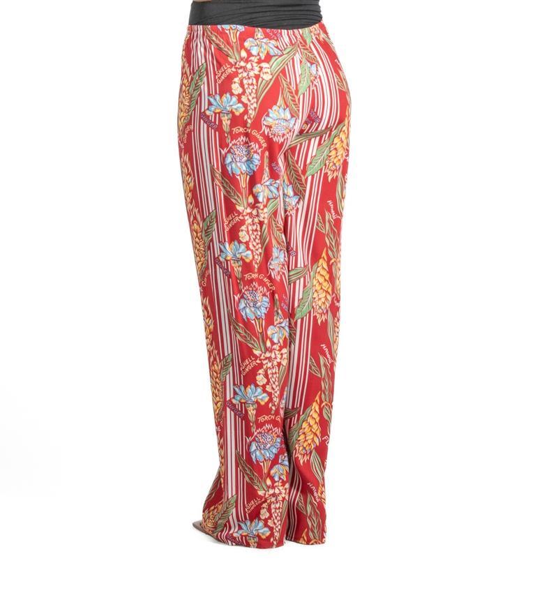 Pigiama in rayon rosso multicolore degli anni '90 in vendita 2