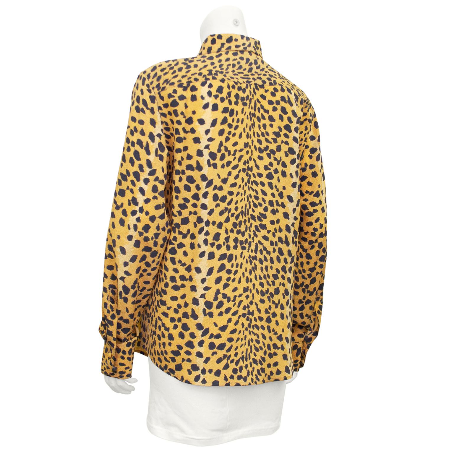 silk leopard shirt