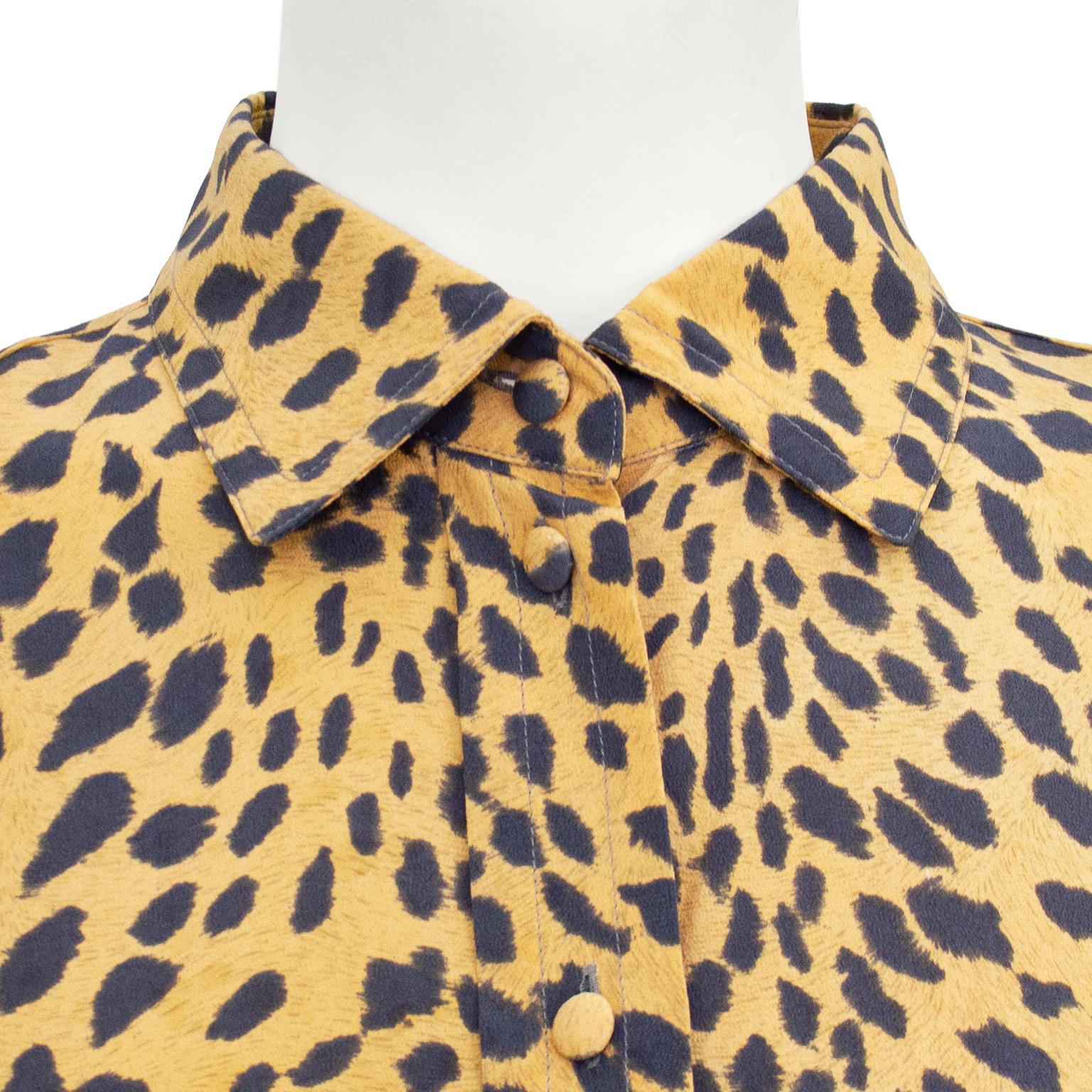 yellow leopard print blouse