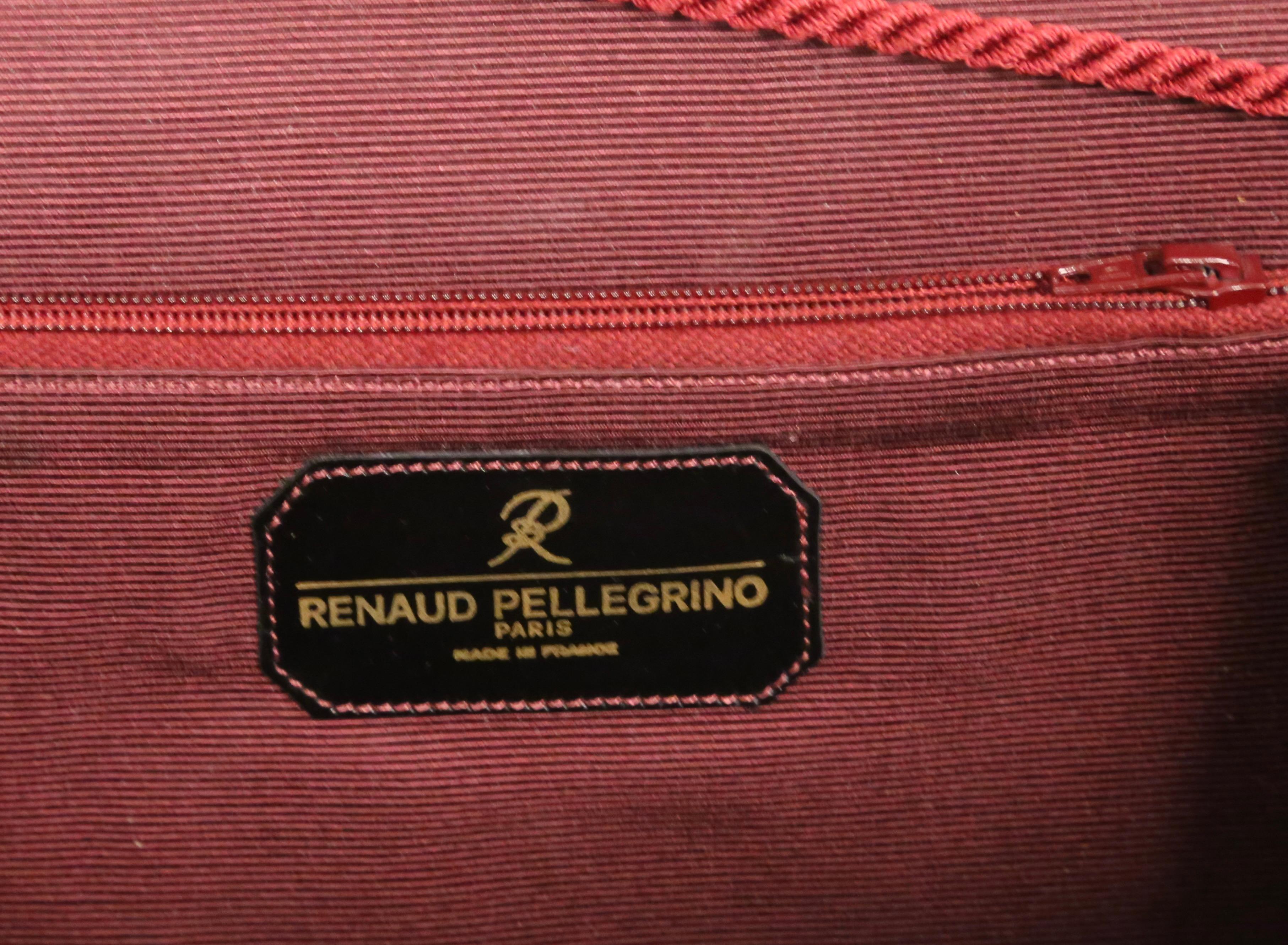  1990er RENAUD PELLEGRINO Texturierte Leder-Umhängetasche mit konisch zulaufender Umhängetasche im Angebot 4