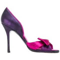 Vintage 1990s Rene Caovilla Fuchsia And Purple Heeled Shoes