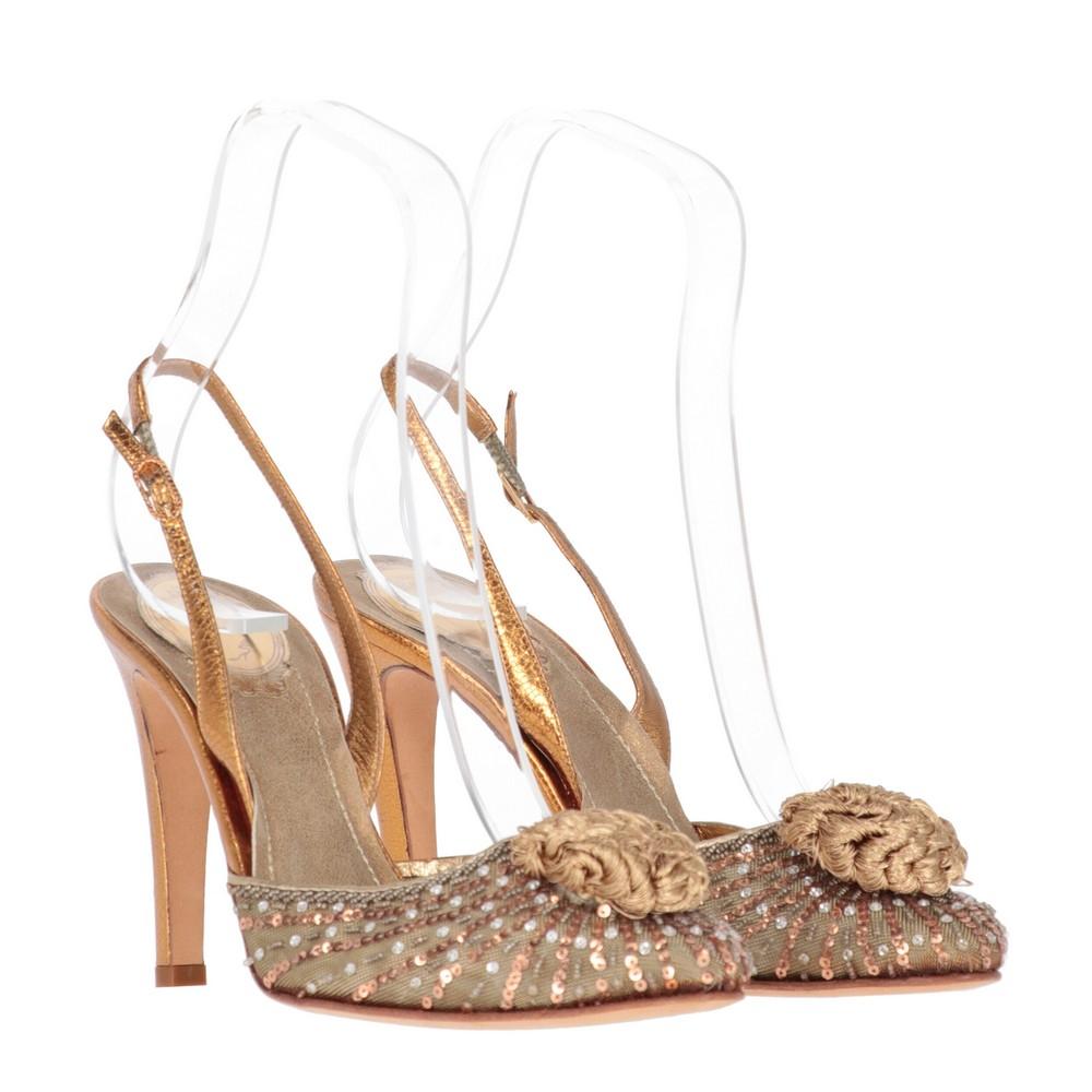 rene caovilla heels gold