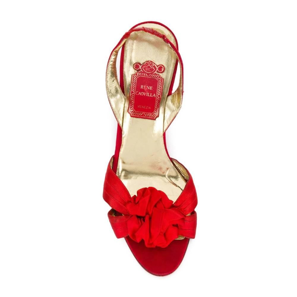 Women's 1990s Rene Caovilla Red Heeled Shoes