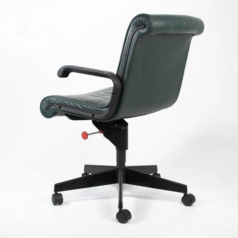 Late 20th Century 1990s Richard Sapper for Knoll Management Desk Chair in Dark Green Leather For Sale
